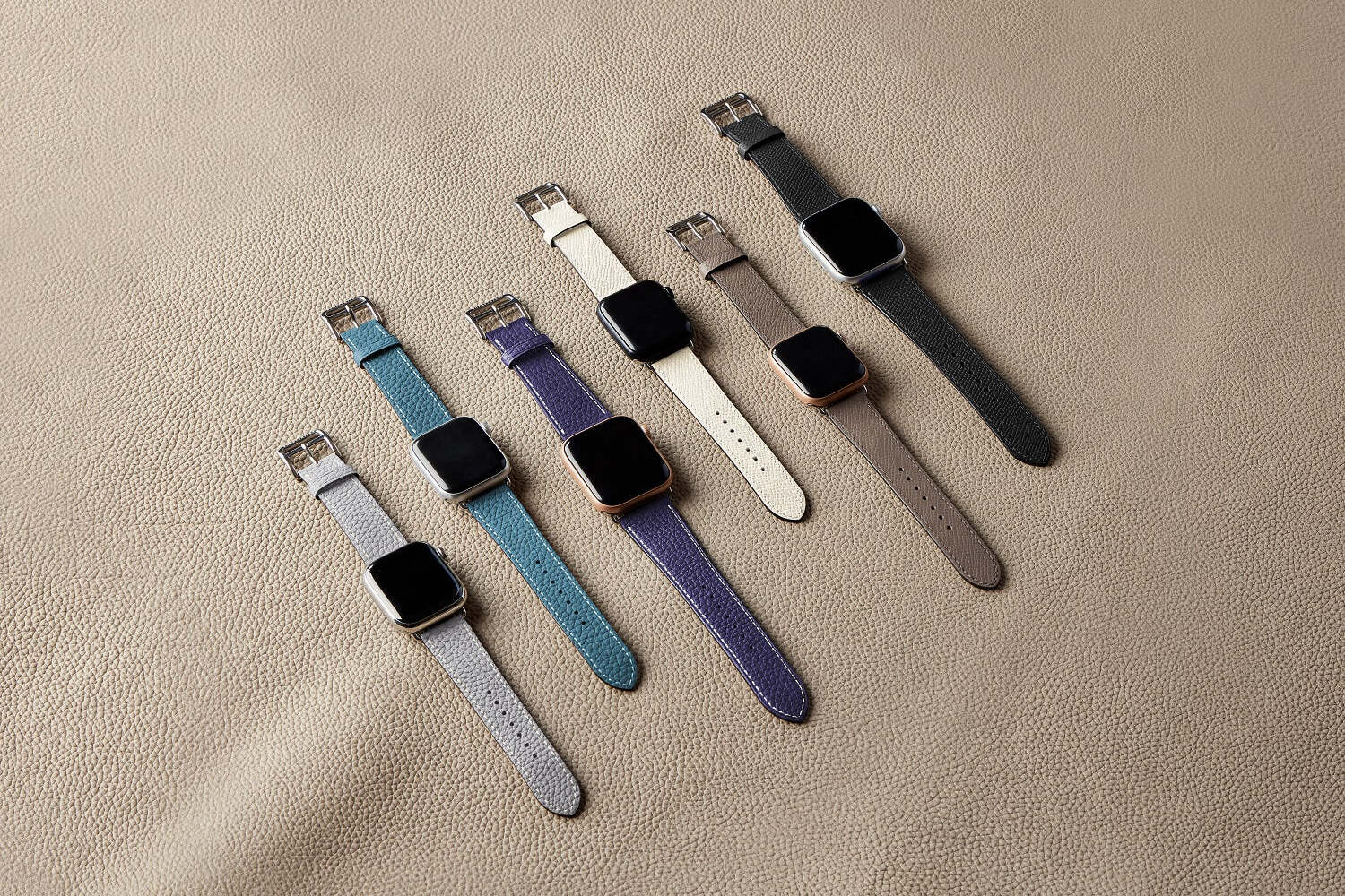 【44mm/45mm/46mm/49mm, M/Lサイズ】Apple Watch レザーバンド