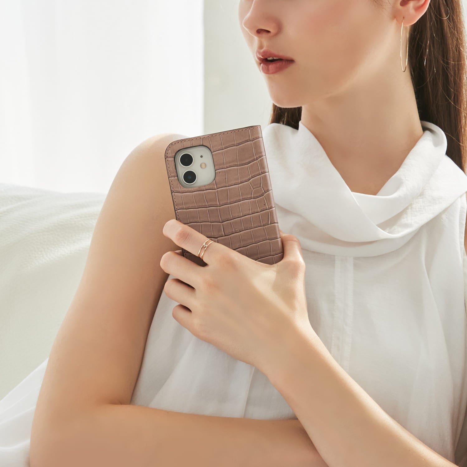 Diary Case Embossed Croco Leather (iPhone 14 Plus)
