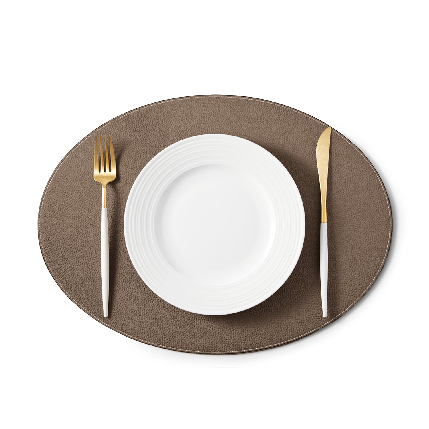 Place Mat (round) Shrink Leather