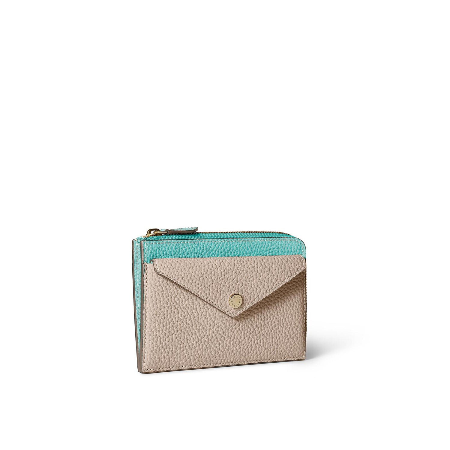 Envelope Mini-zip Wallet In Shrink Leather