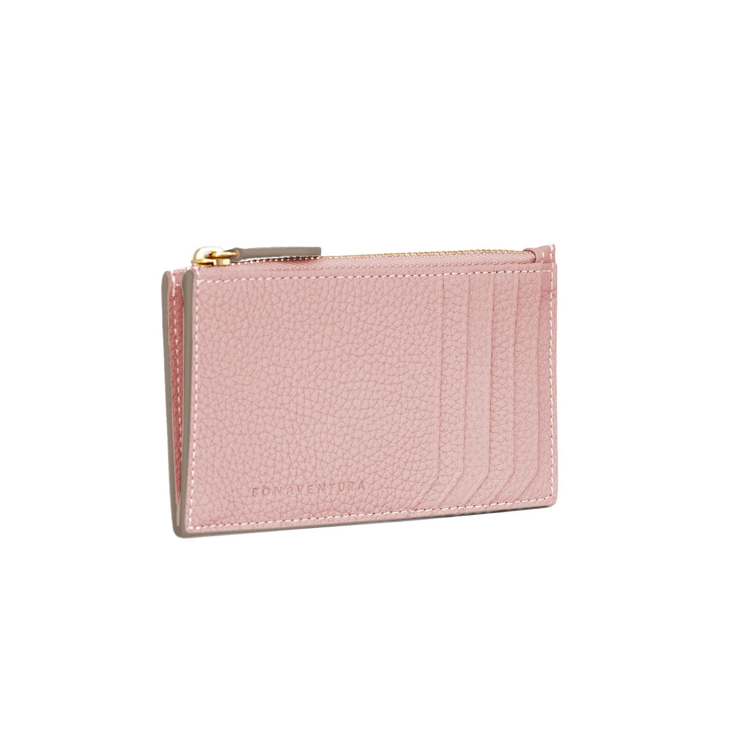 Mini Zip Wallet In Shrink Leather
