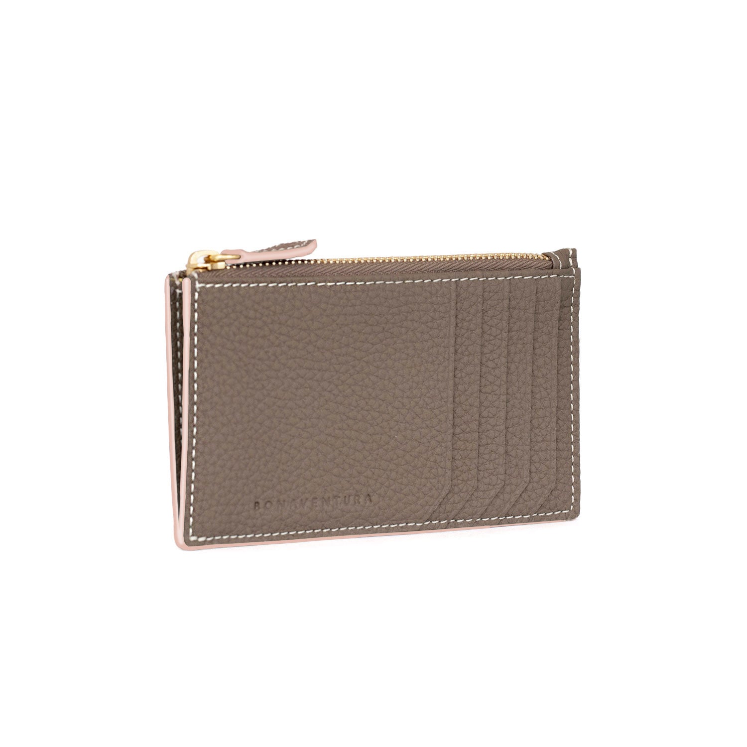 Mini Zip Wallet In Shrink Leather