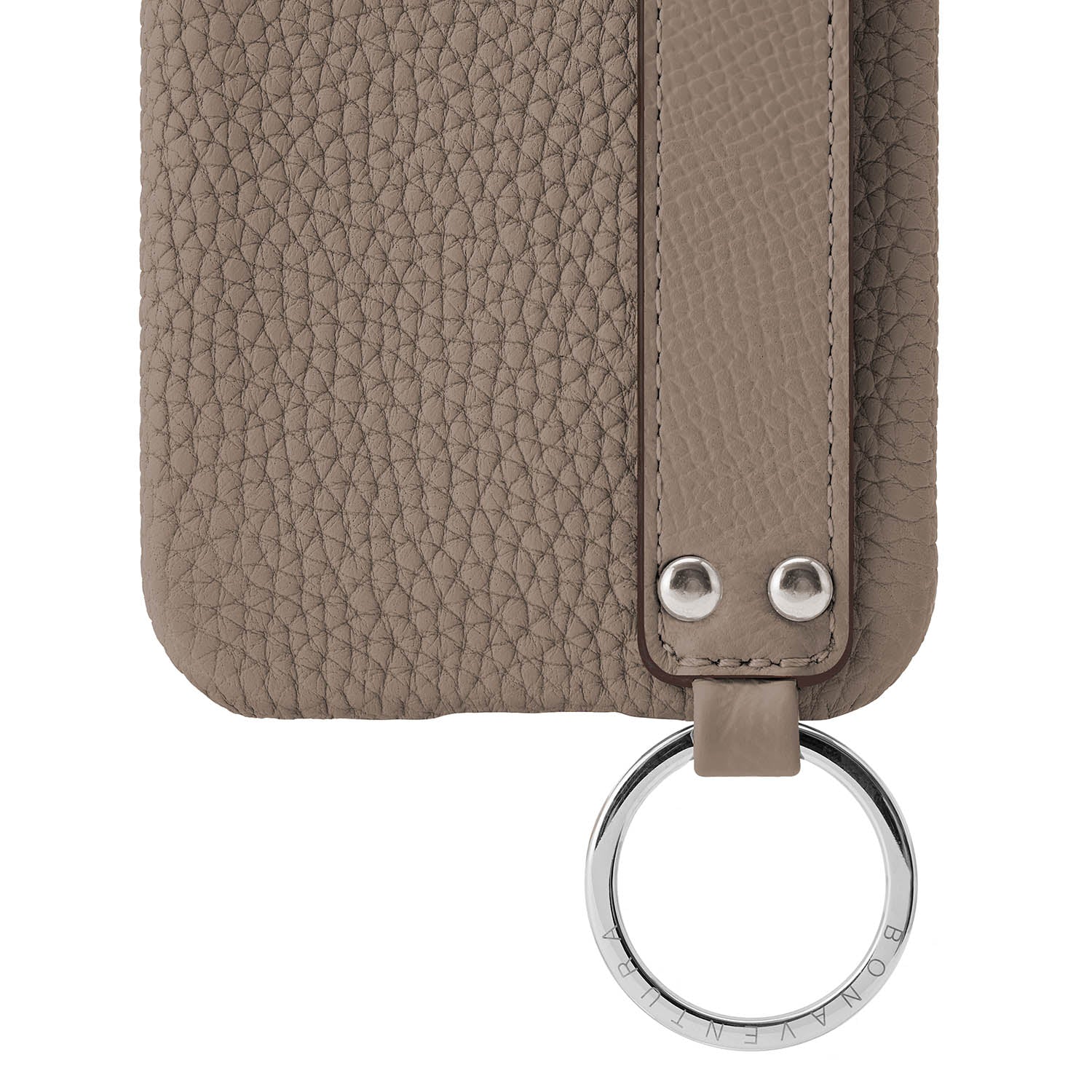 (iPhone 13 Pro) Back cover case with handle, shrink leather with strap