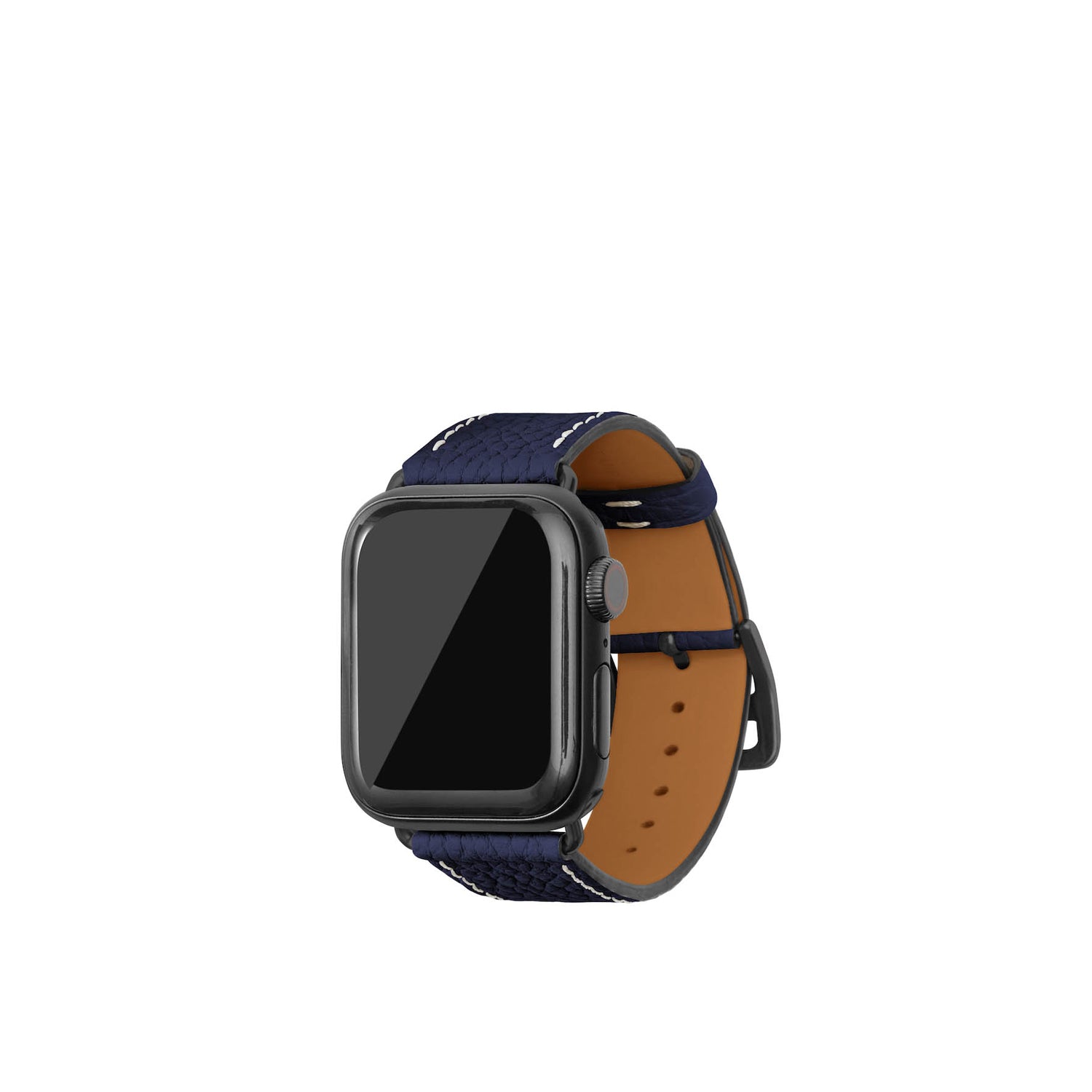 シュリンク Apple Watch レザーバンド【38mm/40mm/41mm/42mm, M/Lサイズ】 (アダプター:ブラック)