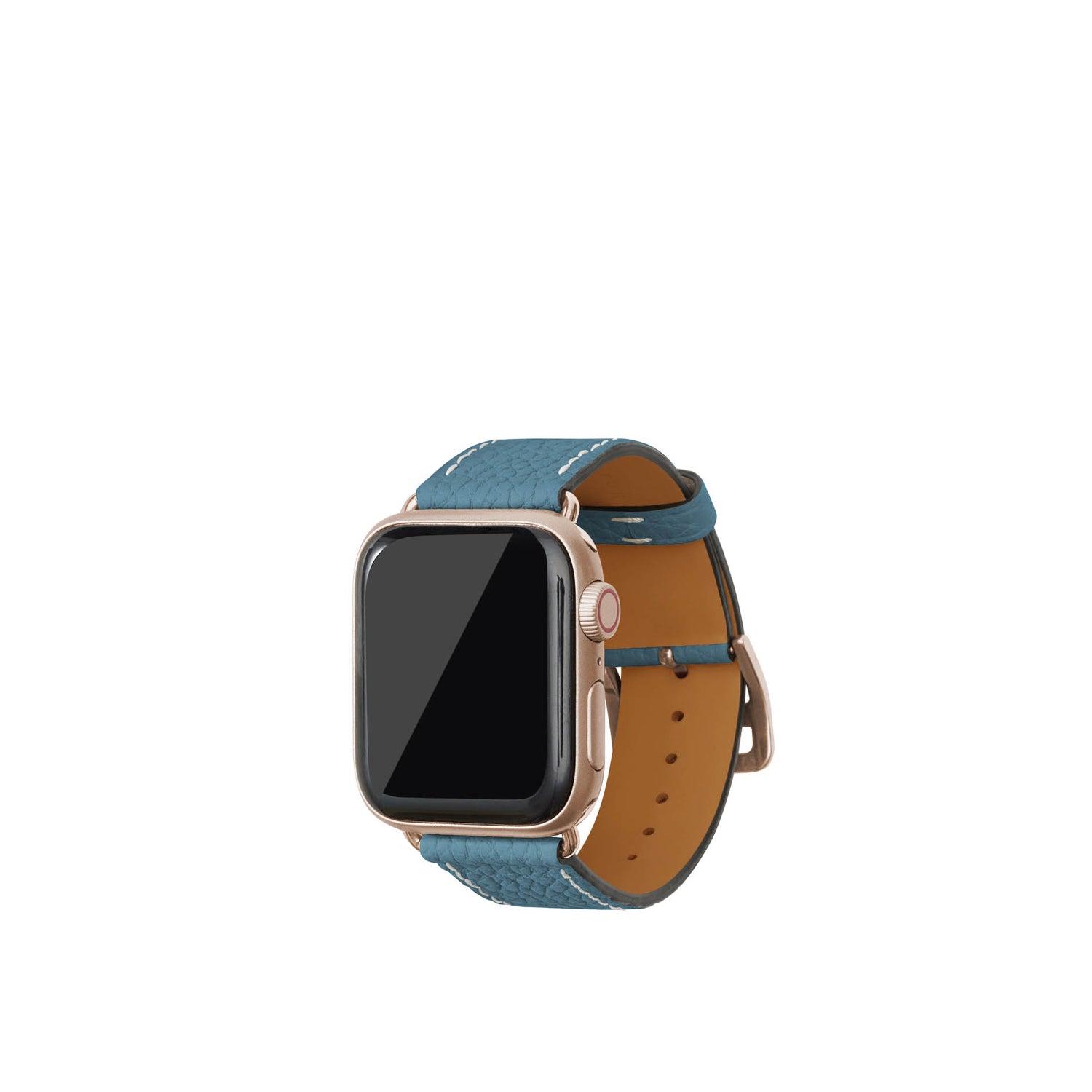 シュリンク Apple Watch レザーバンド【38mm/40mm/41mm/42mm, S/Mサイズ】 (アダプター:ゴールド)