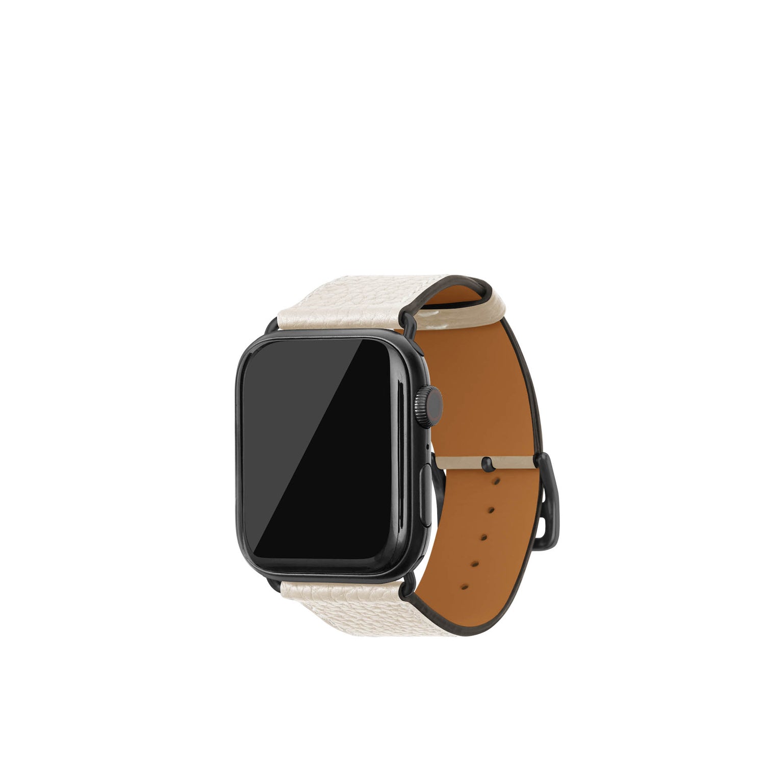 シュリンク Apple Watch レザーバンド【44mm/45mm/46mm/49mm, M/Lサイズ】 (アダプター:ブラック)