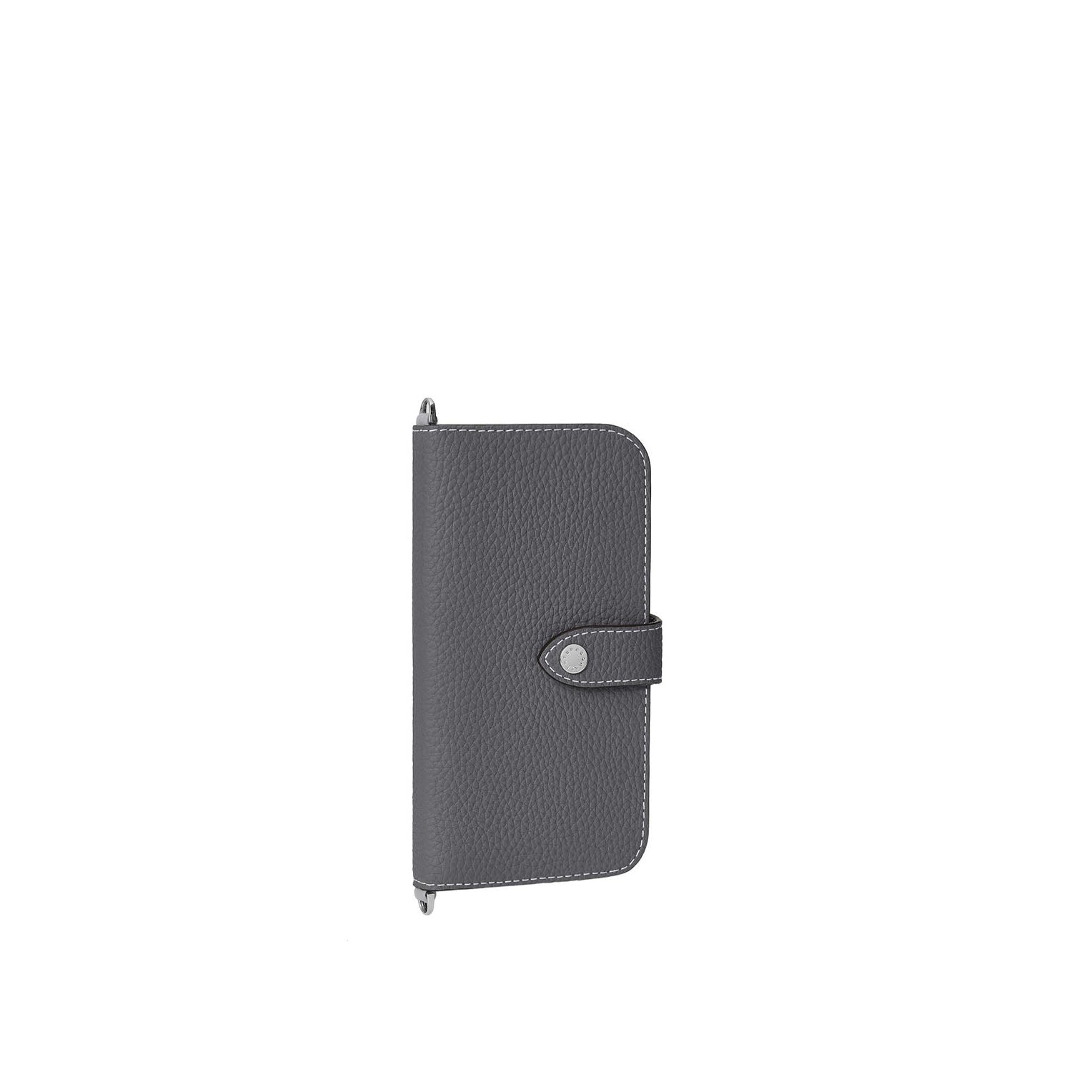 (iPhone 16Pro Max) Belted Diary Case Shrink Leather