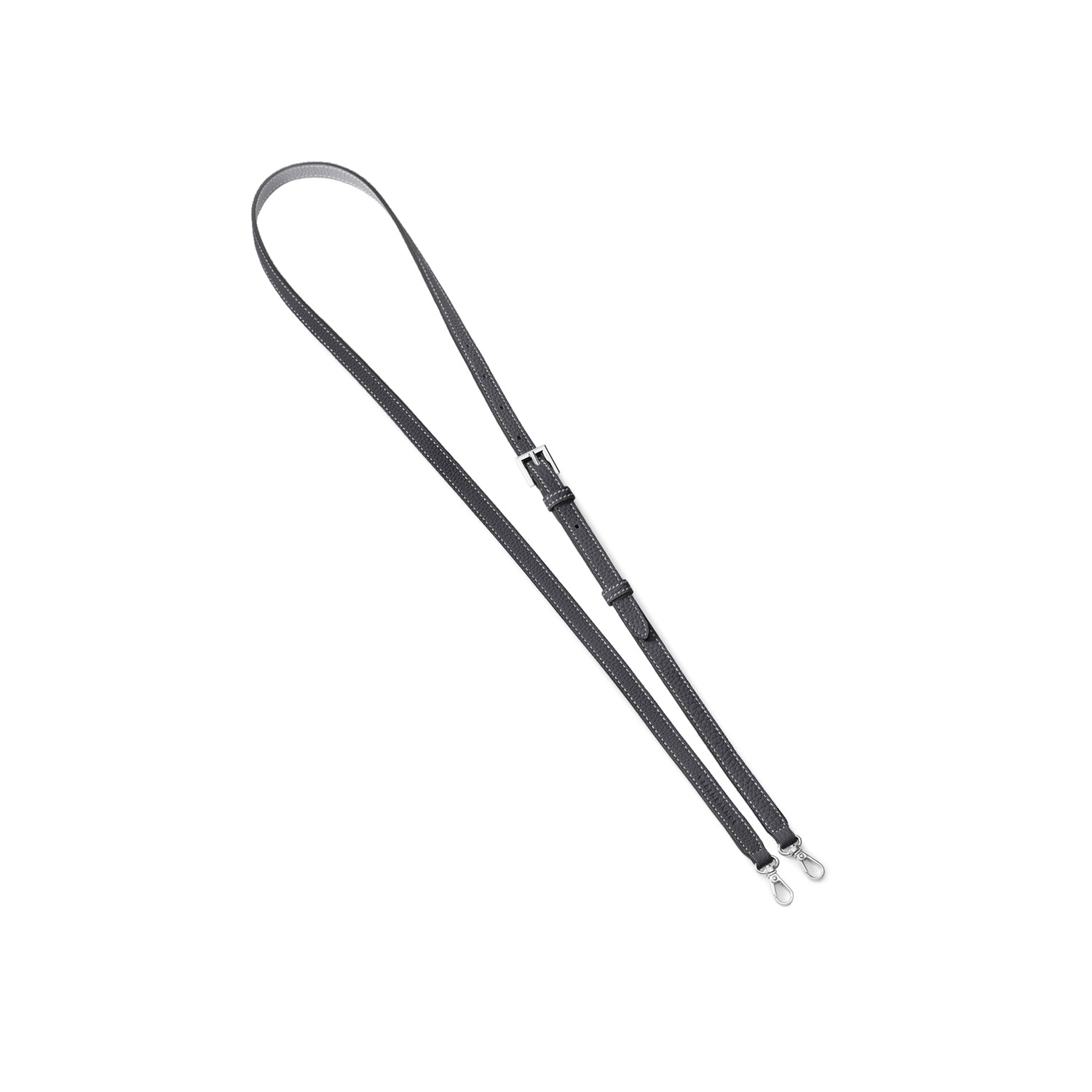 アジャスタブル ショルダー ストラップ シュリンクレザー シルバー