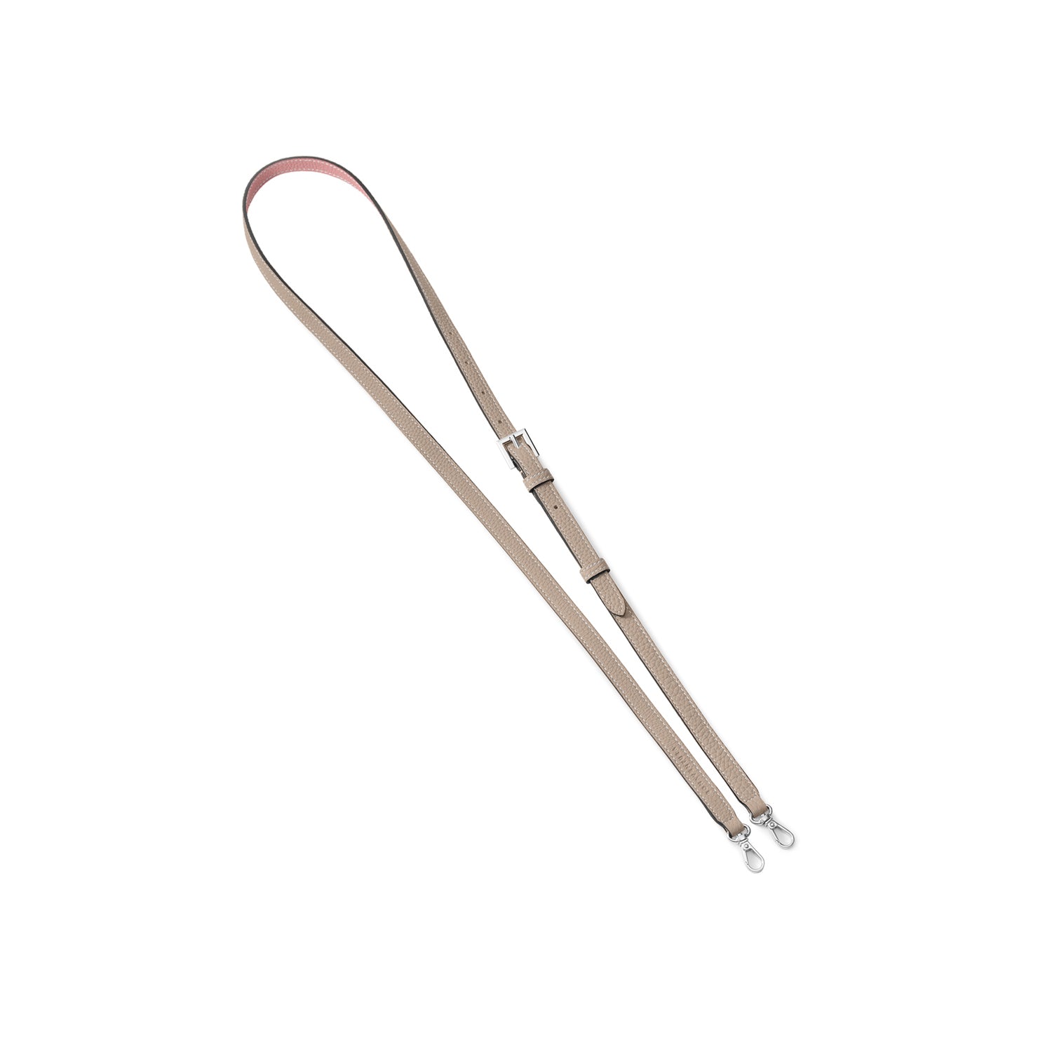 アジャスタブル ショルダー ストラップ シュリンクレザー シルバー