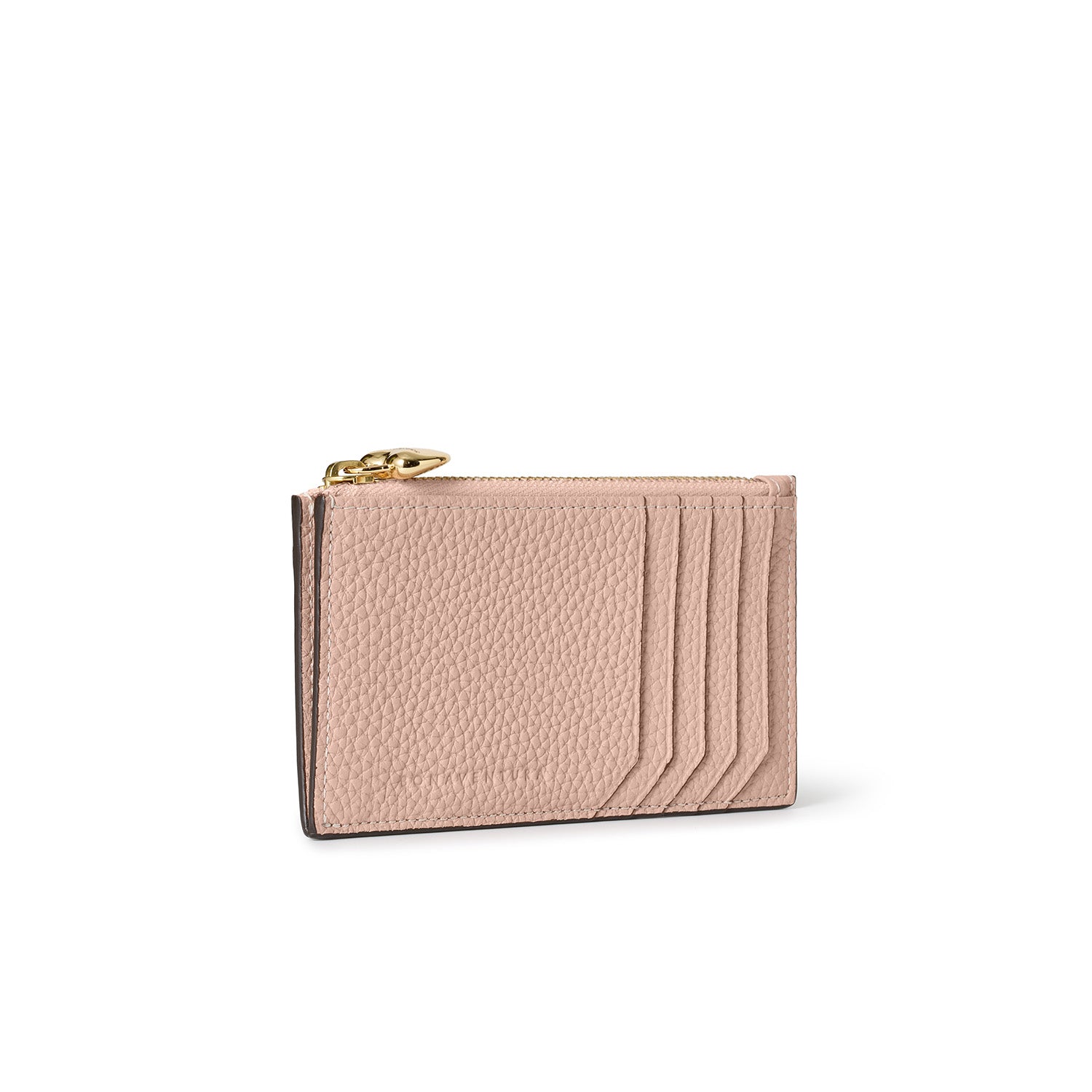 ハートプラー付き ミニジップ ウォレット シュリンクレザー