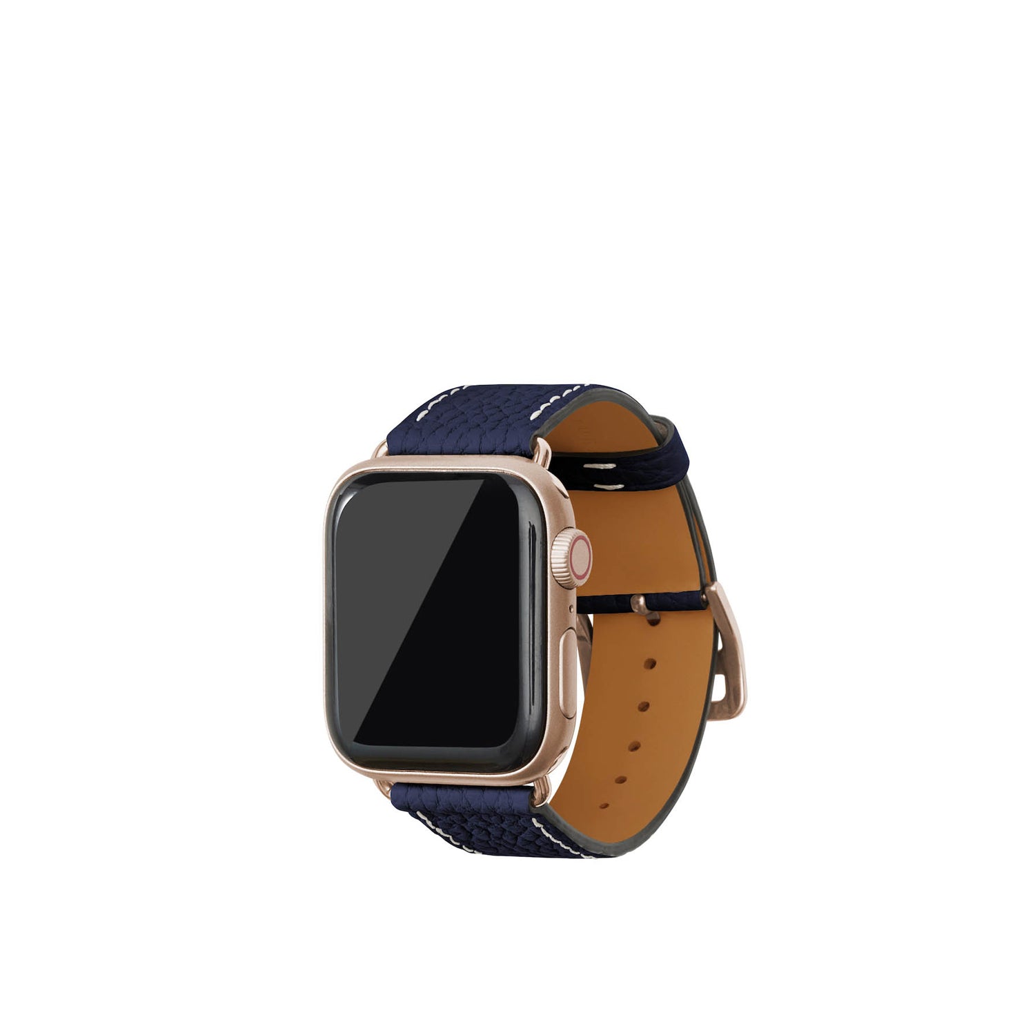 シュリンク Apple Watch レザーバンド【38mm/40mm/41mm/42mm, M/Lサイズ】 (アダプター:ゴールド)