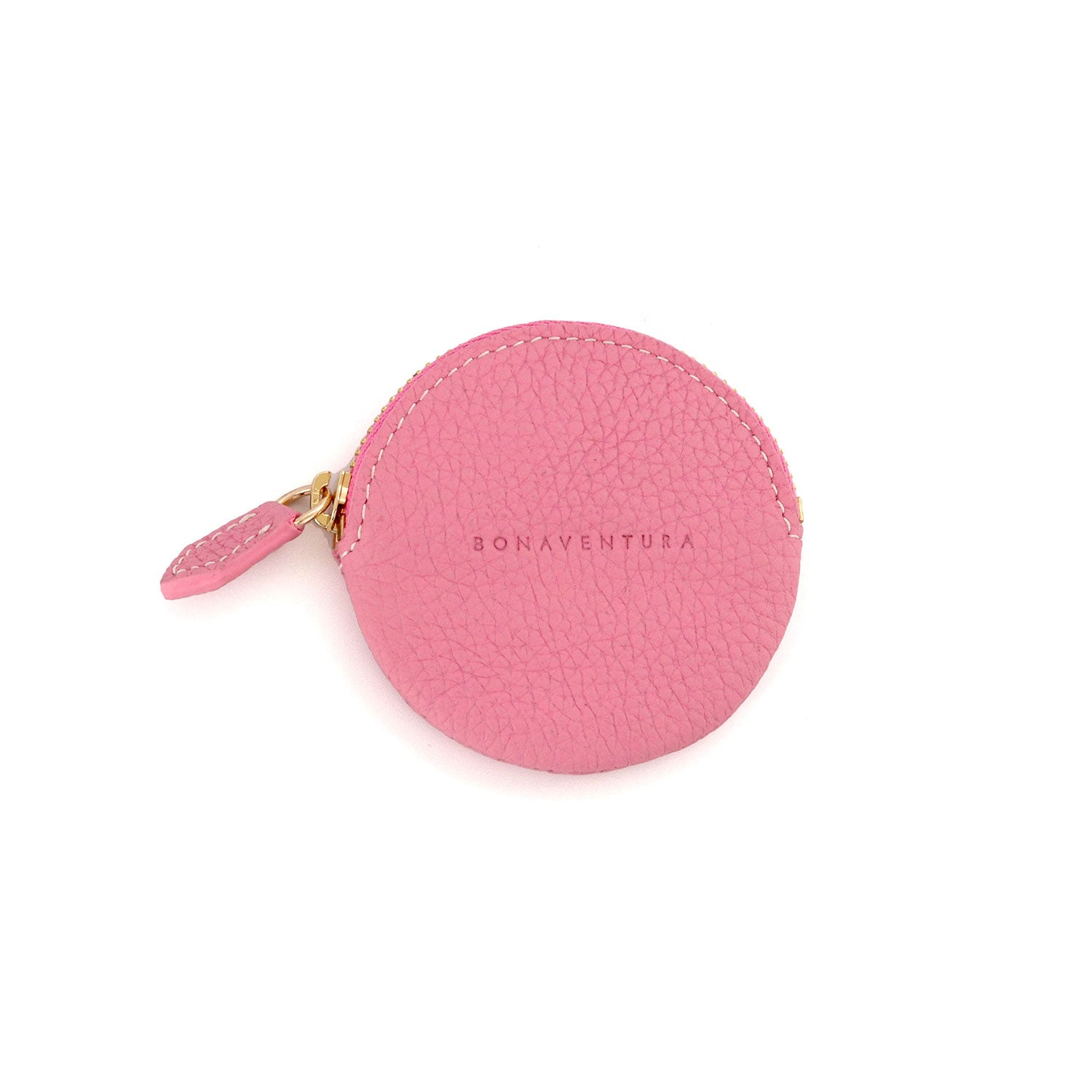 Round Coin Case In Shrink Leather