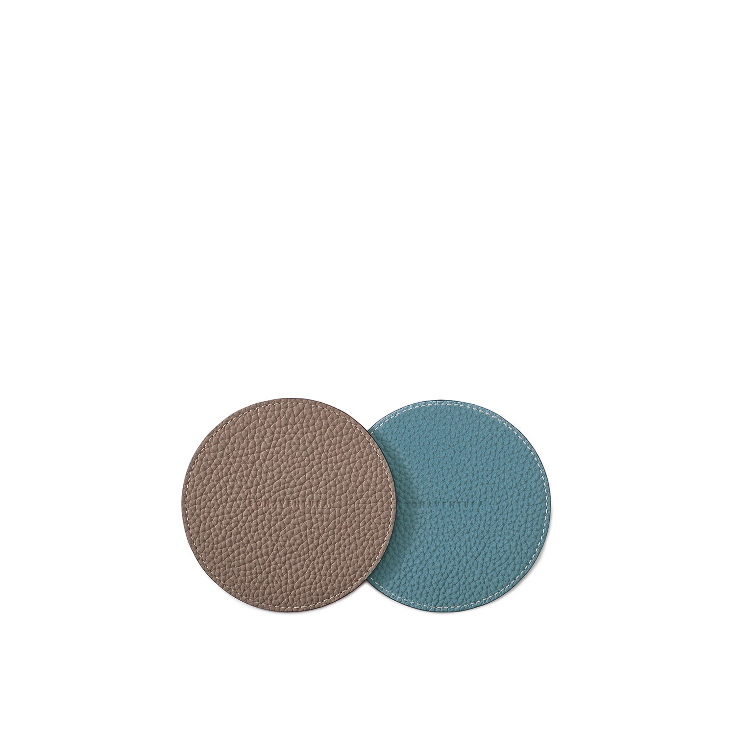 Reversible Coaster SEt Of 2 (round) Shrink Leather