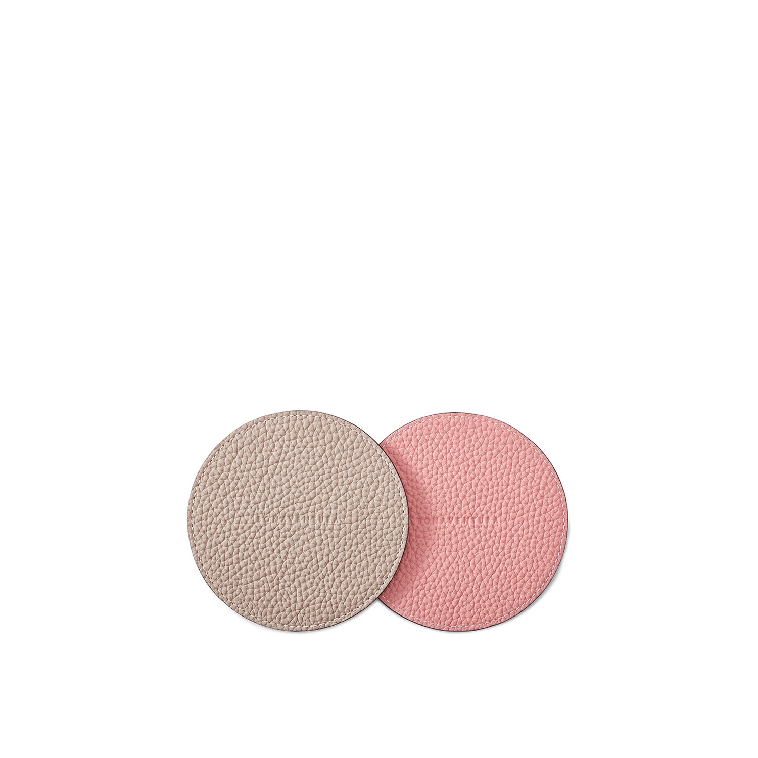 Reversible Coaster SEt Of 2 (round) Shrink Leather