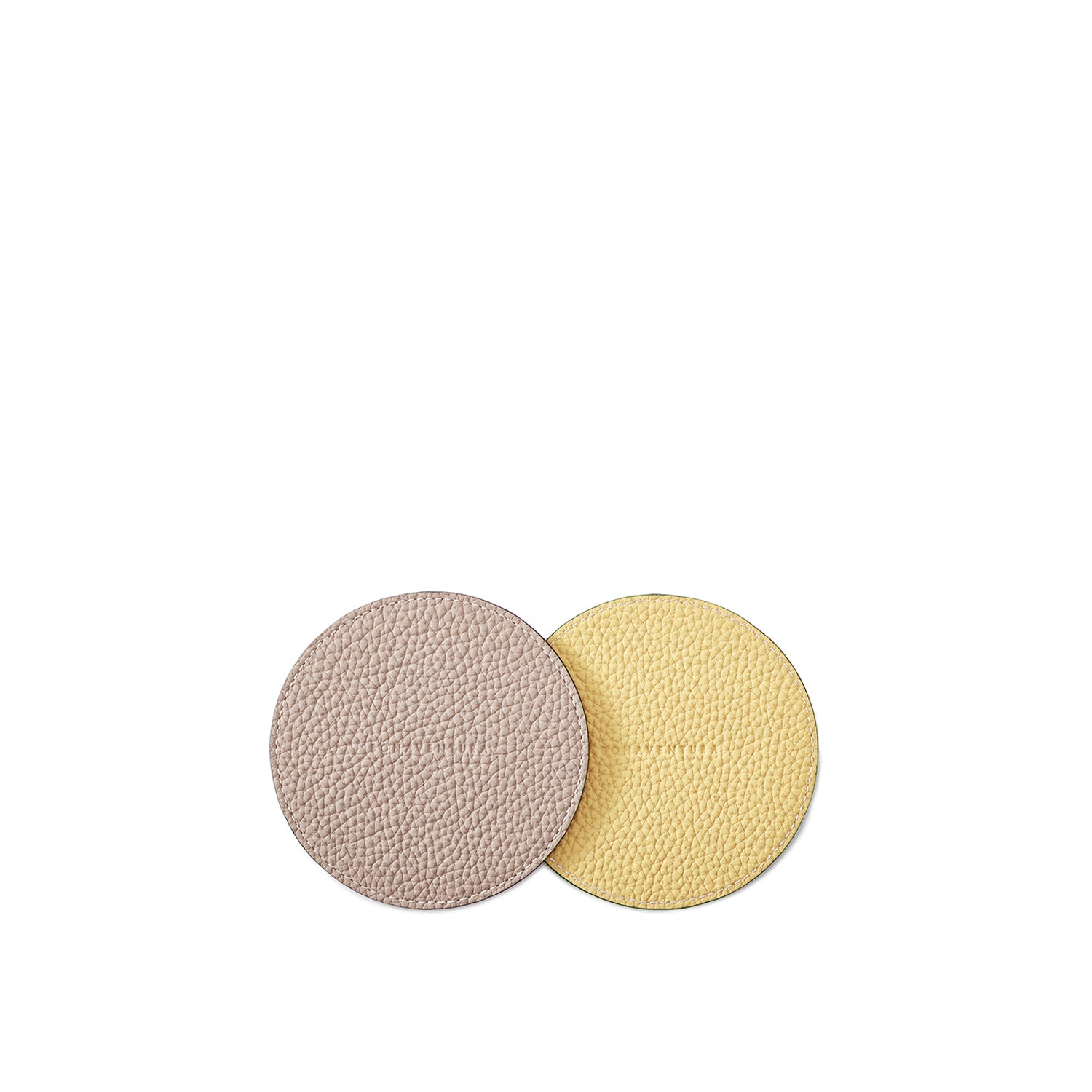 Reversible Coaster SEt Of 2 (round) Shrink Leather