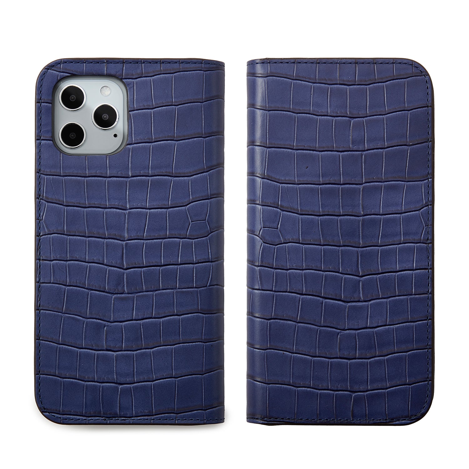 (iPhone 12 Pro Max) Diary Case Embossed Croco Leather