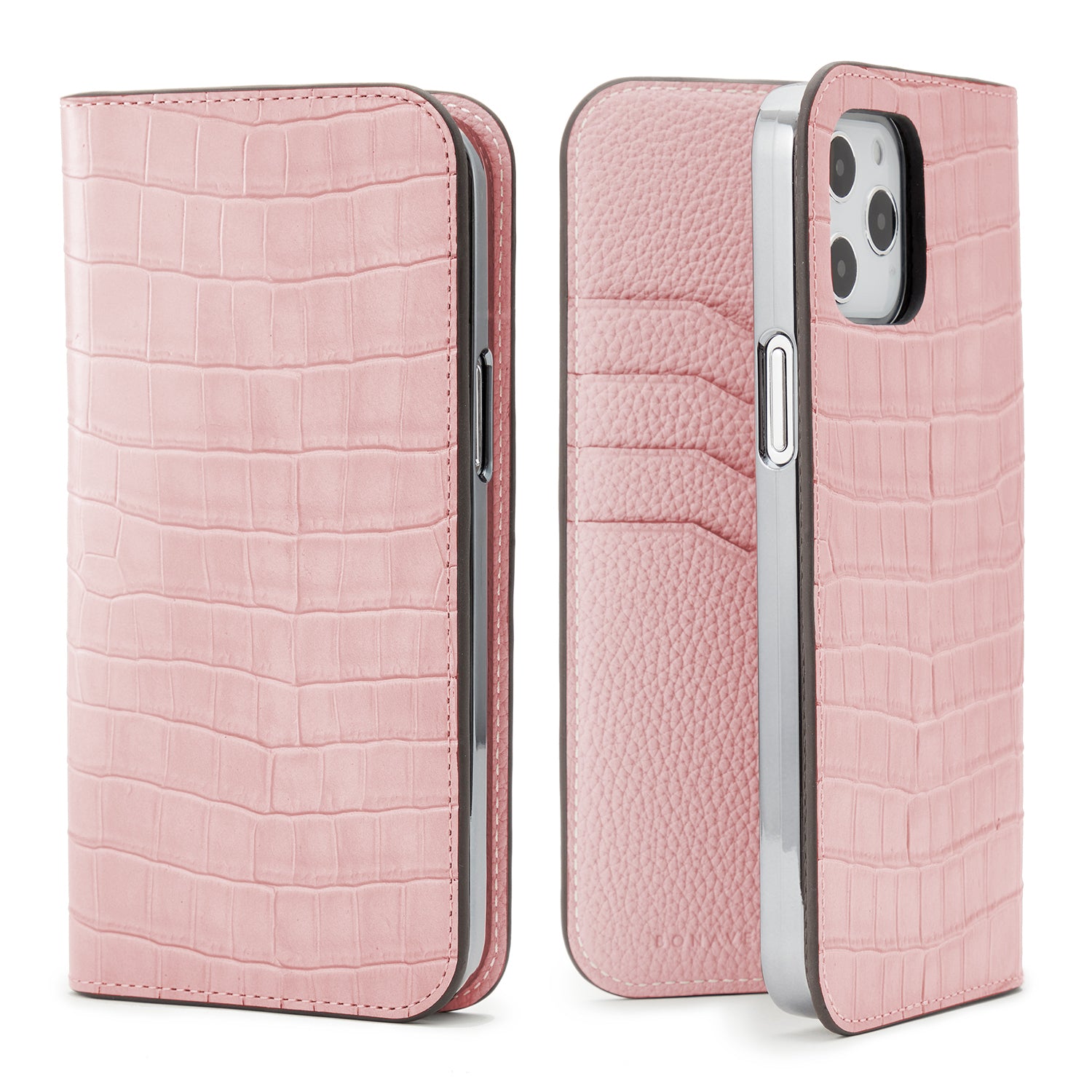 (iPhone 12 Pro Max) Diary Case Embossed Croco Leather