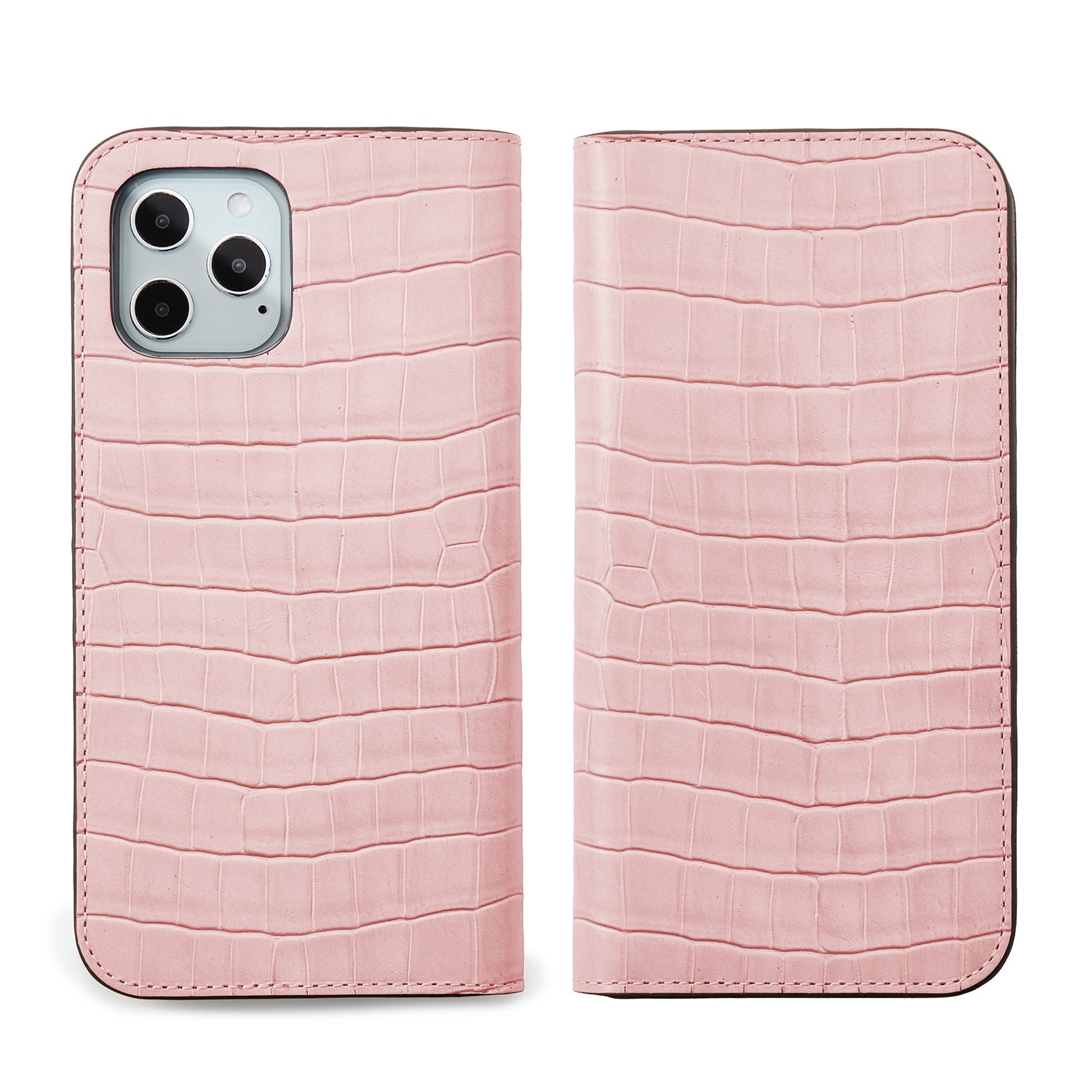 (iPhone 12 Pro Max) Diary Case Embossed Croco Leather