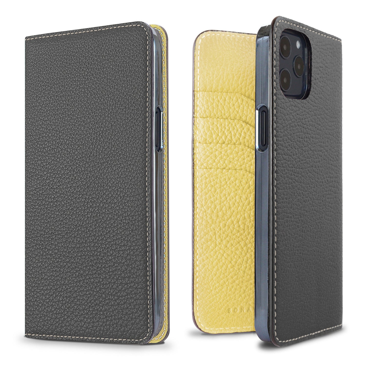(iPhone 12 Pro Max) Diary Case Shrink Leather