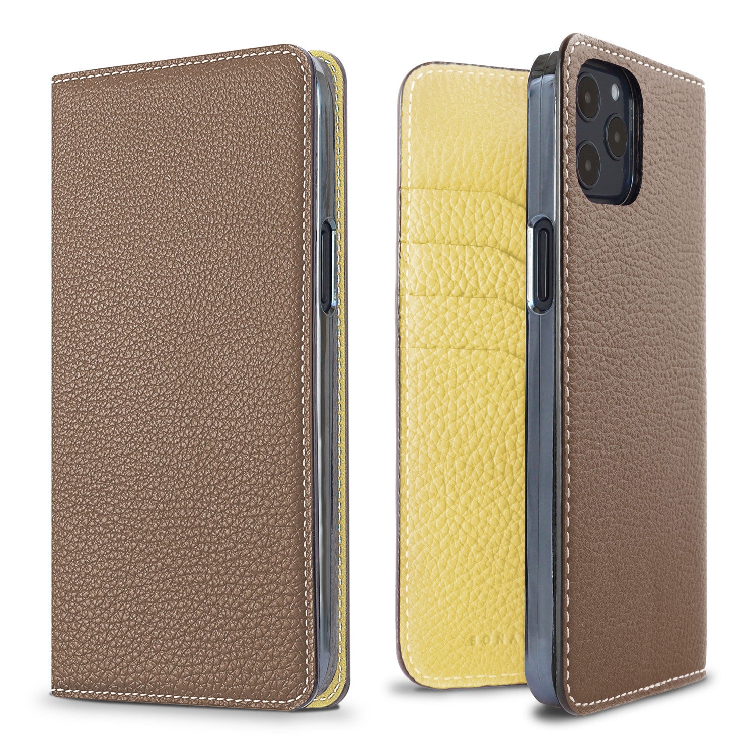 (iPhone 12 Pro Max) Diary Case Shrink Leather