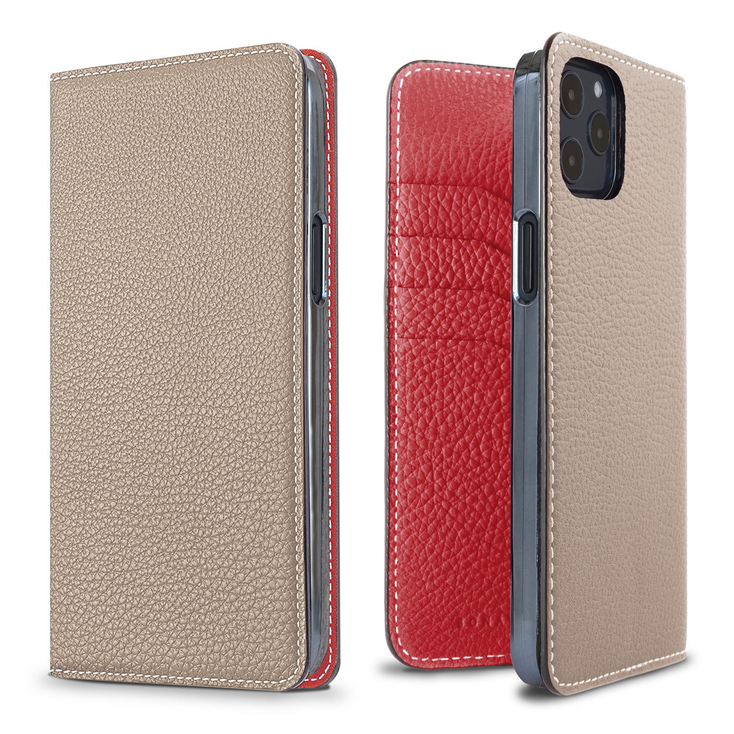 (iPhone 12 Pro Max) Diary Case Shrink Leather