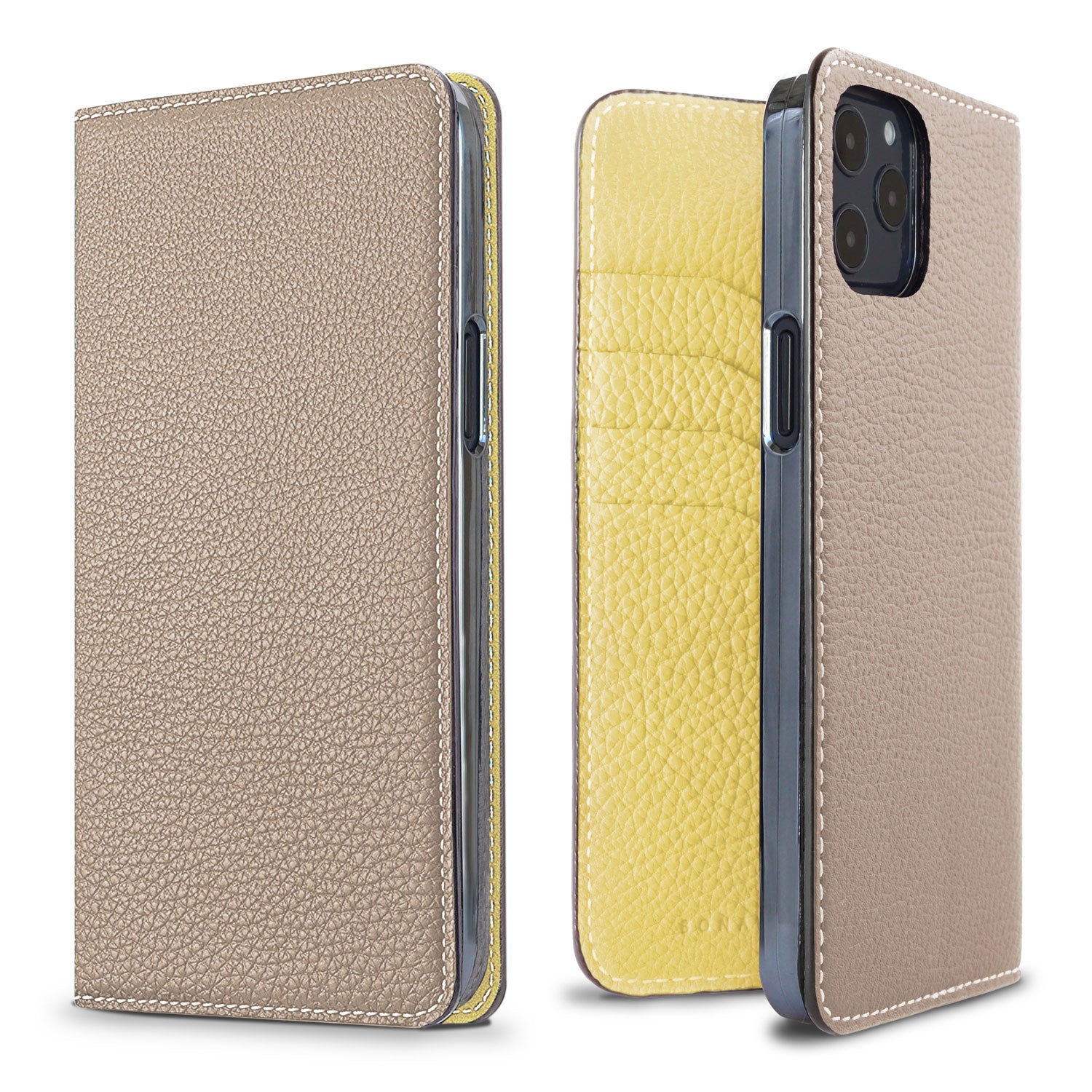 (iPhone 12 Pro Max) Diary Case Shrink Leather