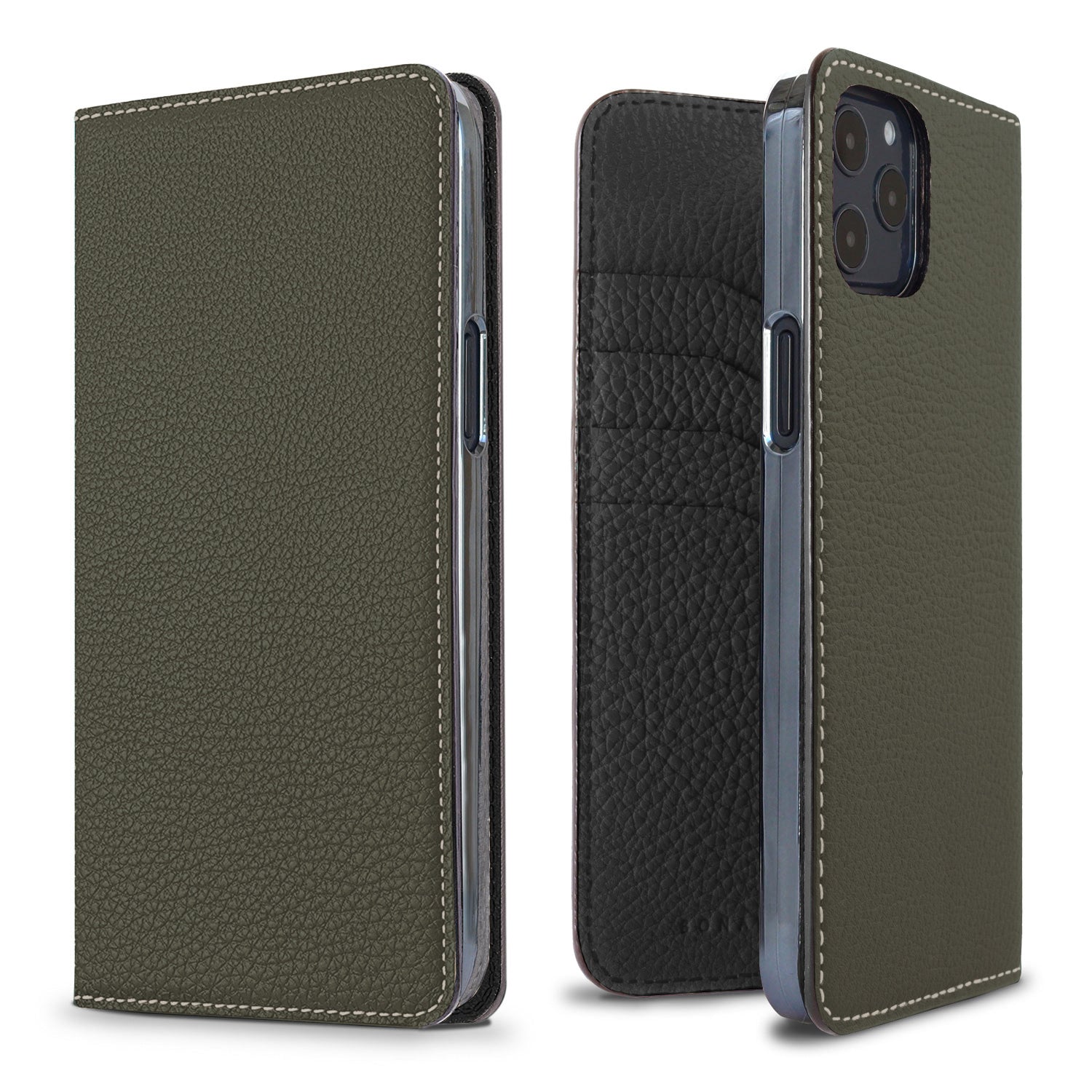 (iPhone 12 Pro Max) Diary Case Shrink Leather