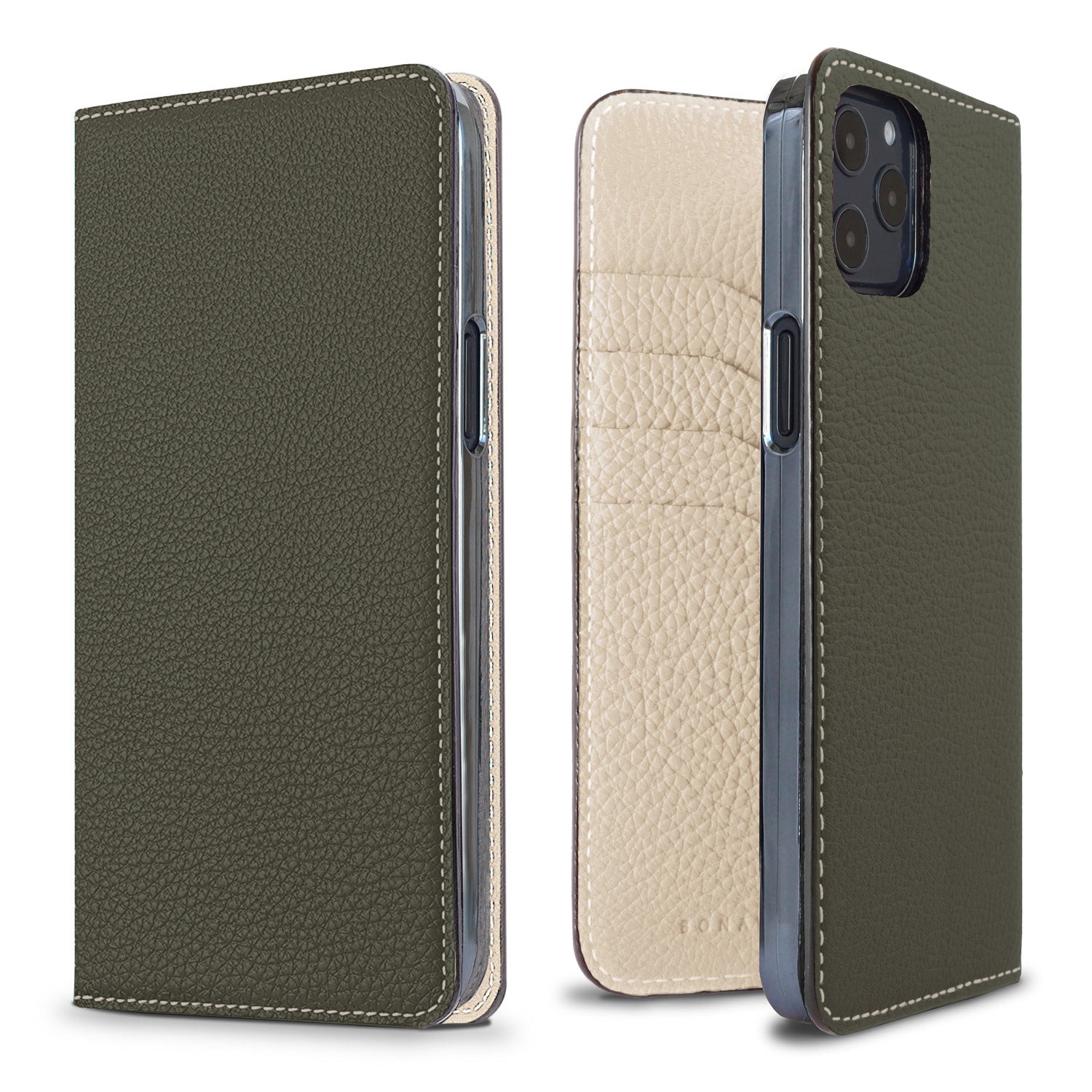 (iPhone 12 Pro Max) Diary Case Shrink Leather