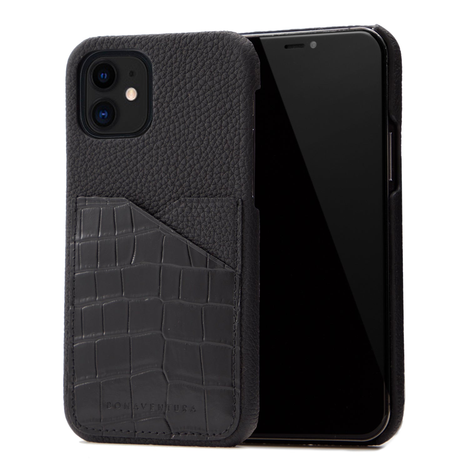 (iPhone 12 Mini) Back Cover Case Embossed Croco Leather
