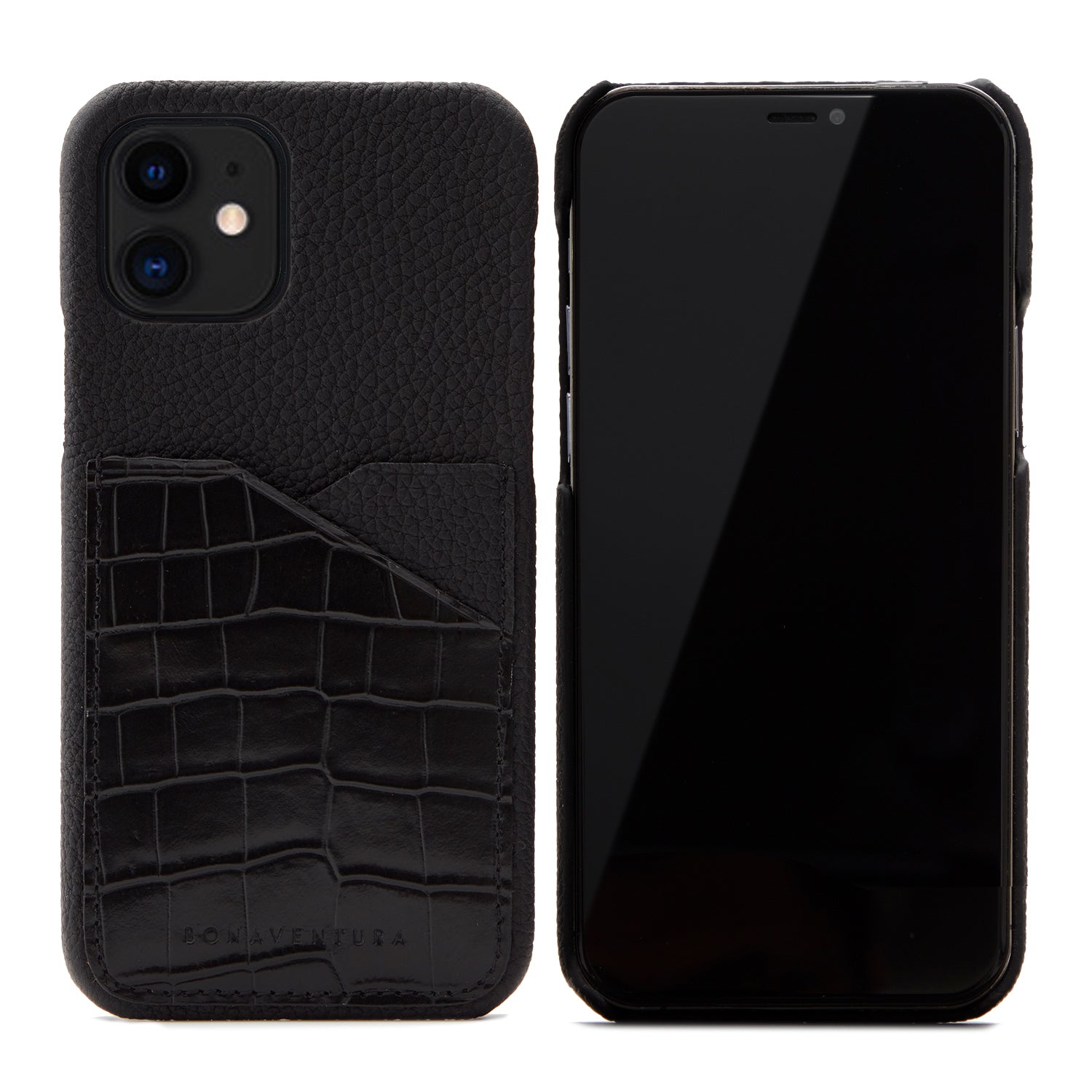 (iPhone 12 Mini) Back Cover Case Embossed Croco Leather