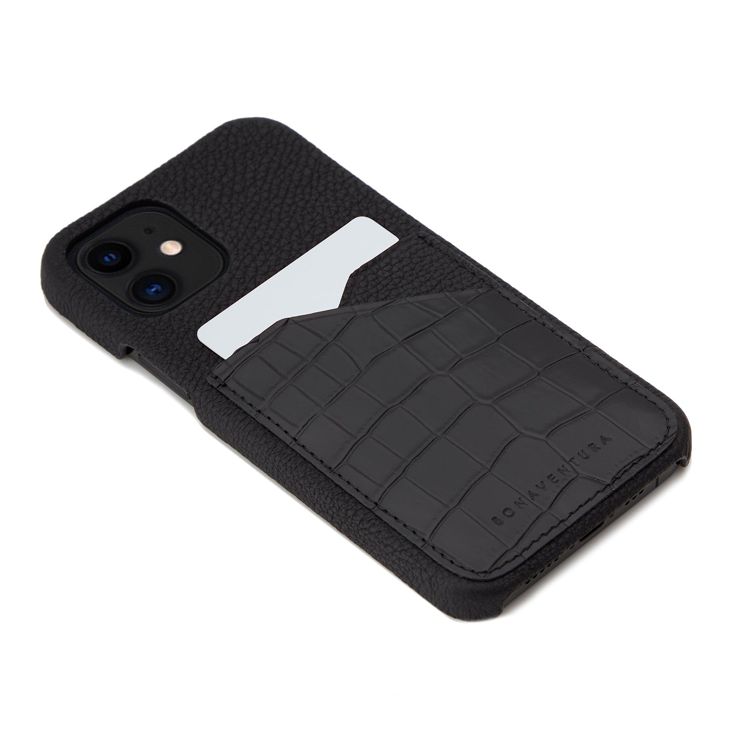 (iPhone 12 Mini) Back Cover Case Embossed Croco Leather