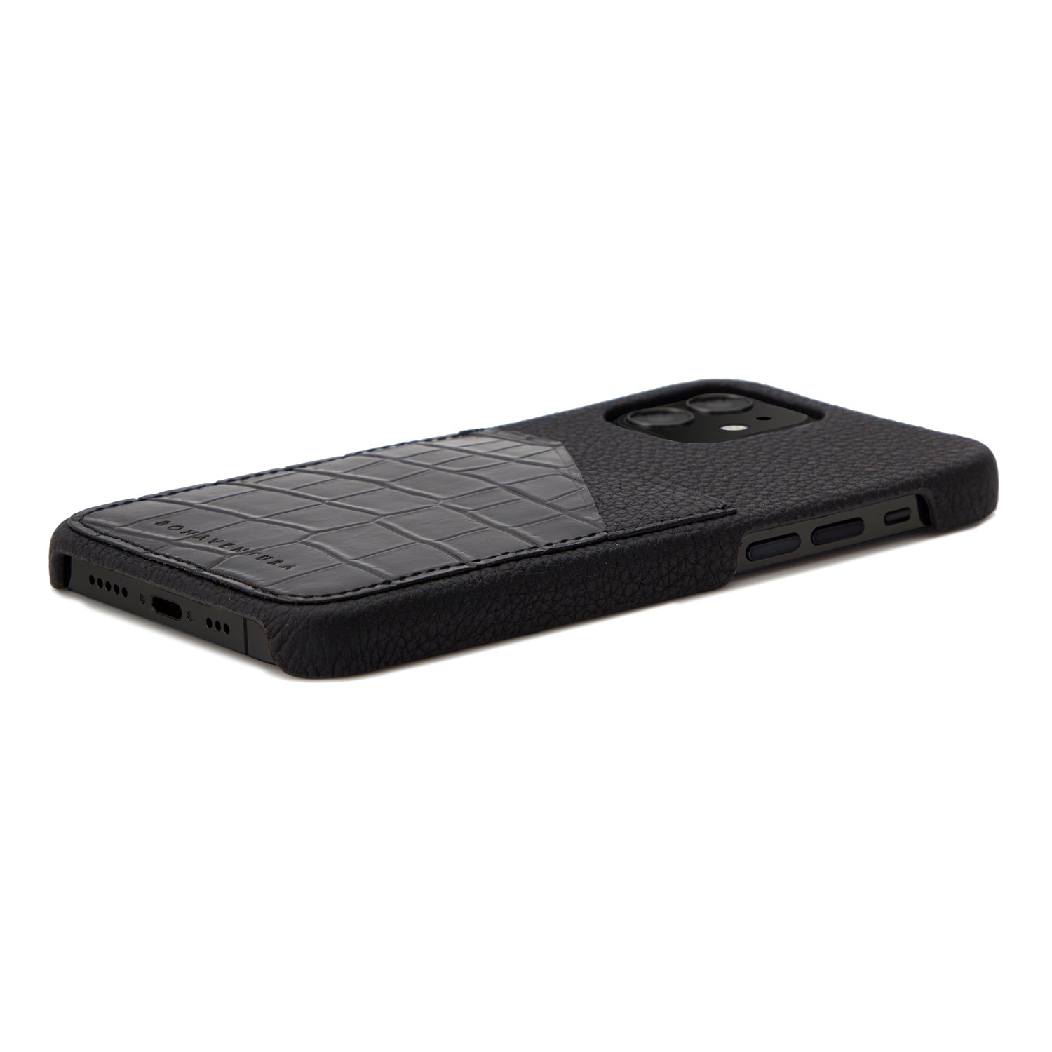 (iPhone 12 Mini) Back Cover Case Embossed Croco Leather
