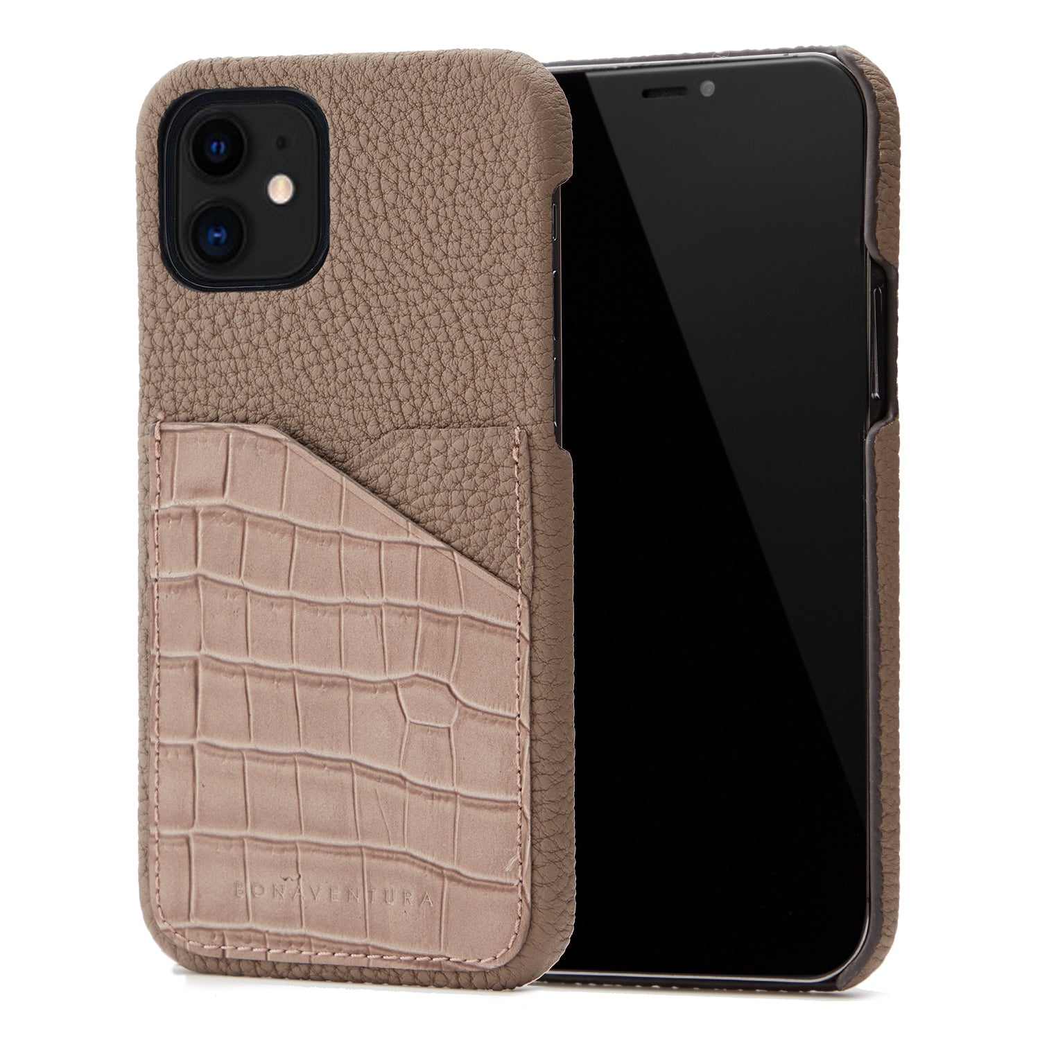 (iPhone 12 Mini) Back Cover Case Embossed Croco Leather