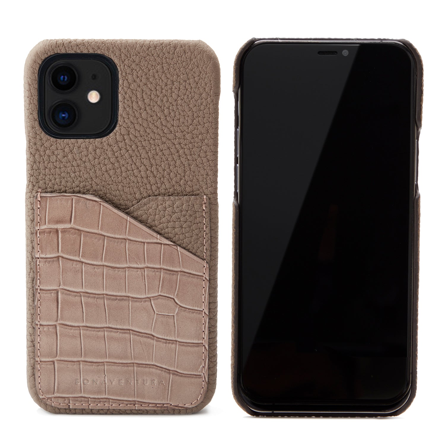 (iPhone 12 Mini) Back Cover Case Embossed Croco Leather