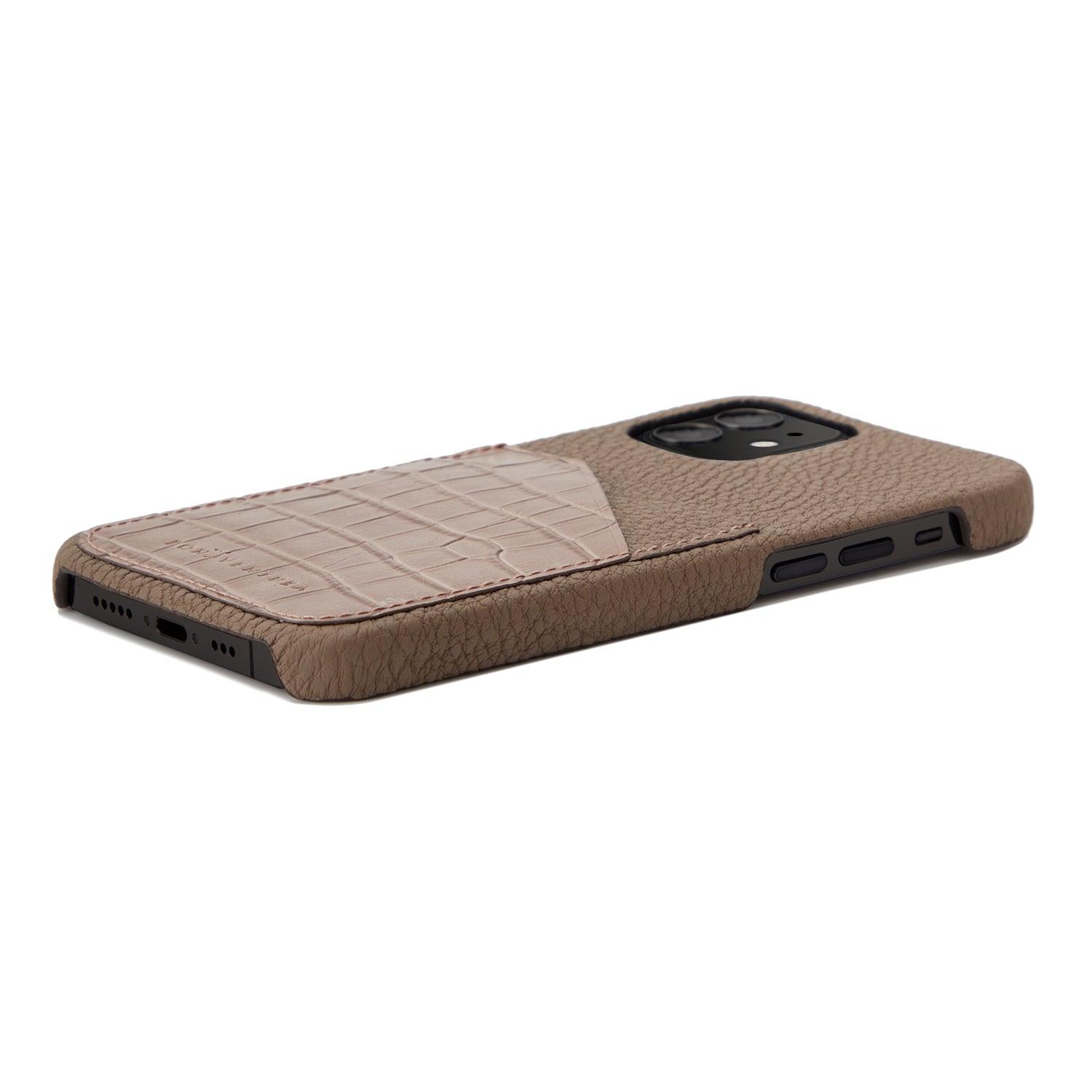(iPhone 12 Mini) Back Cover Case Embossed Croco Leather