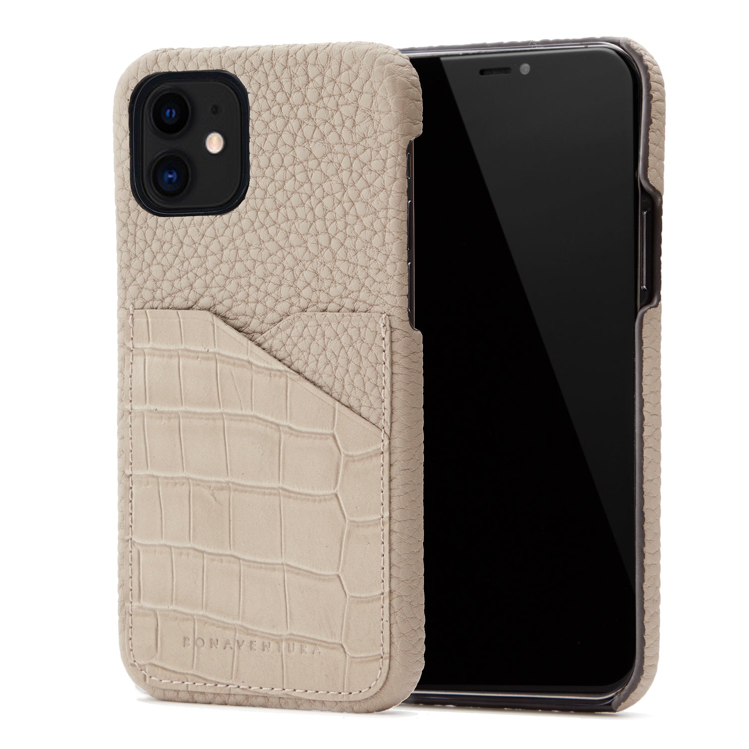 (iPhone 12 Mini) Back Cover Case Embossed Croco Leather