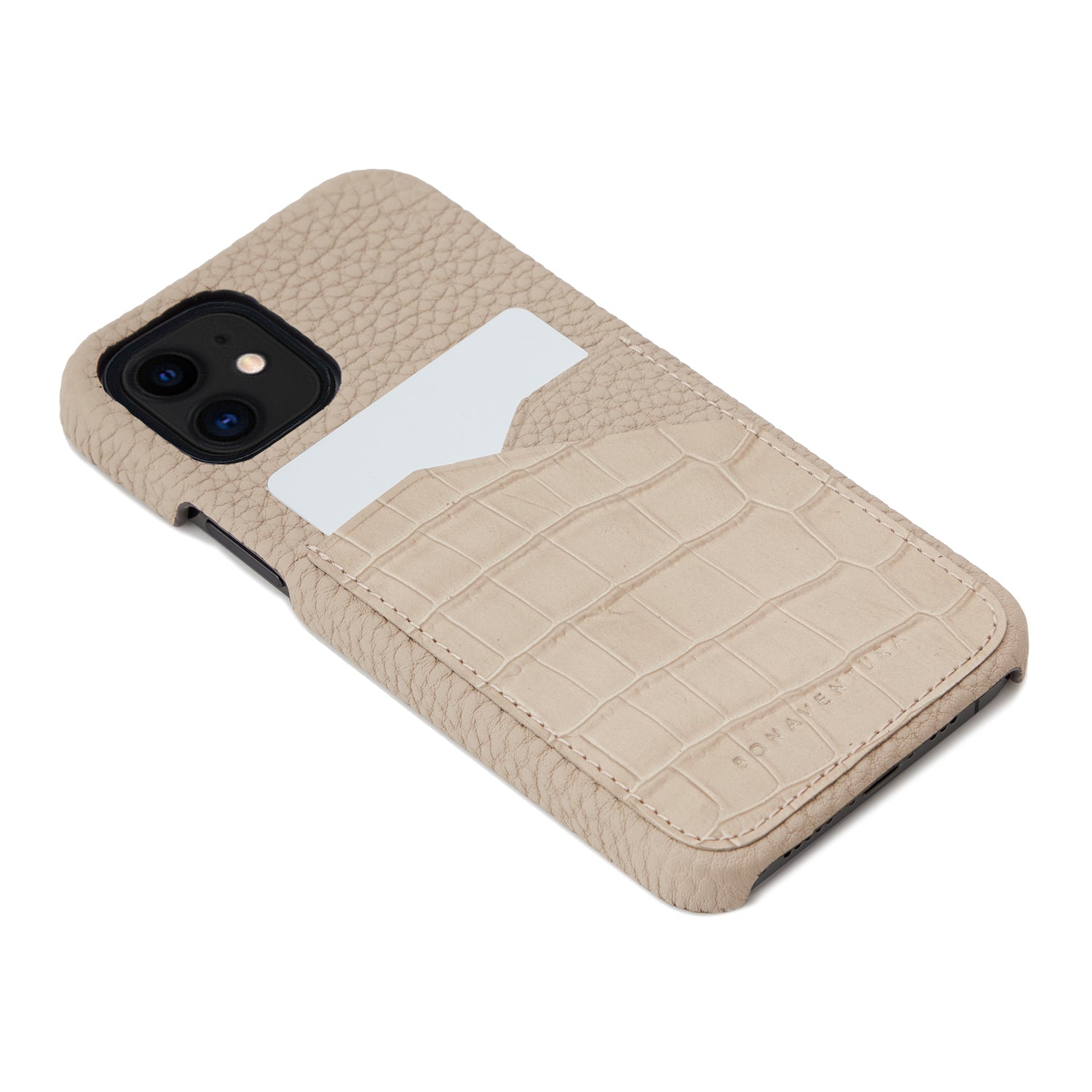 (iPhone 12 Mini) Back Cover Case Embossed Croco Leather