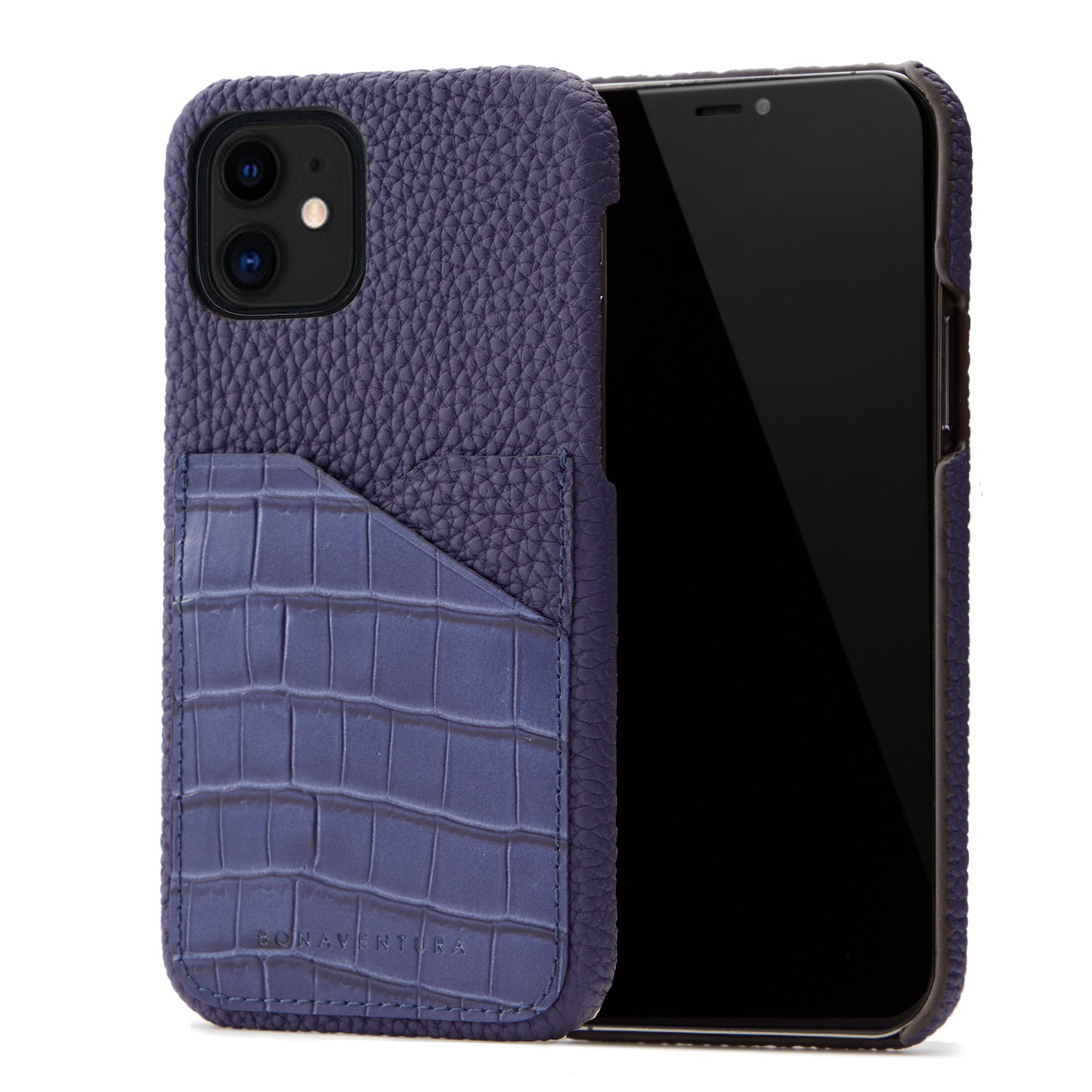 (iPhone 12 Mini) Back Cover Case Embossed Croco Leather
