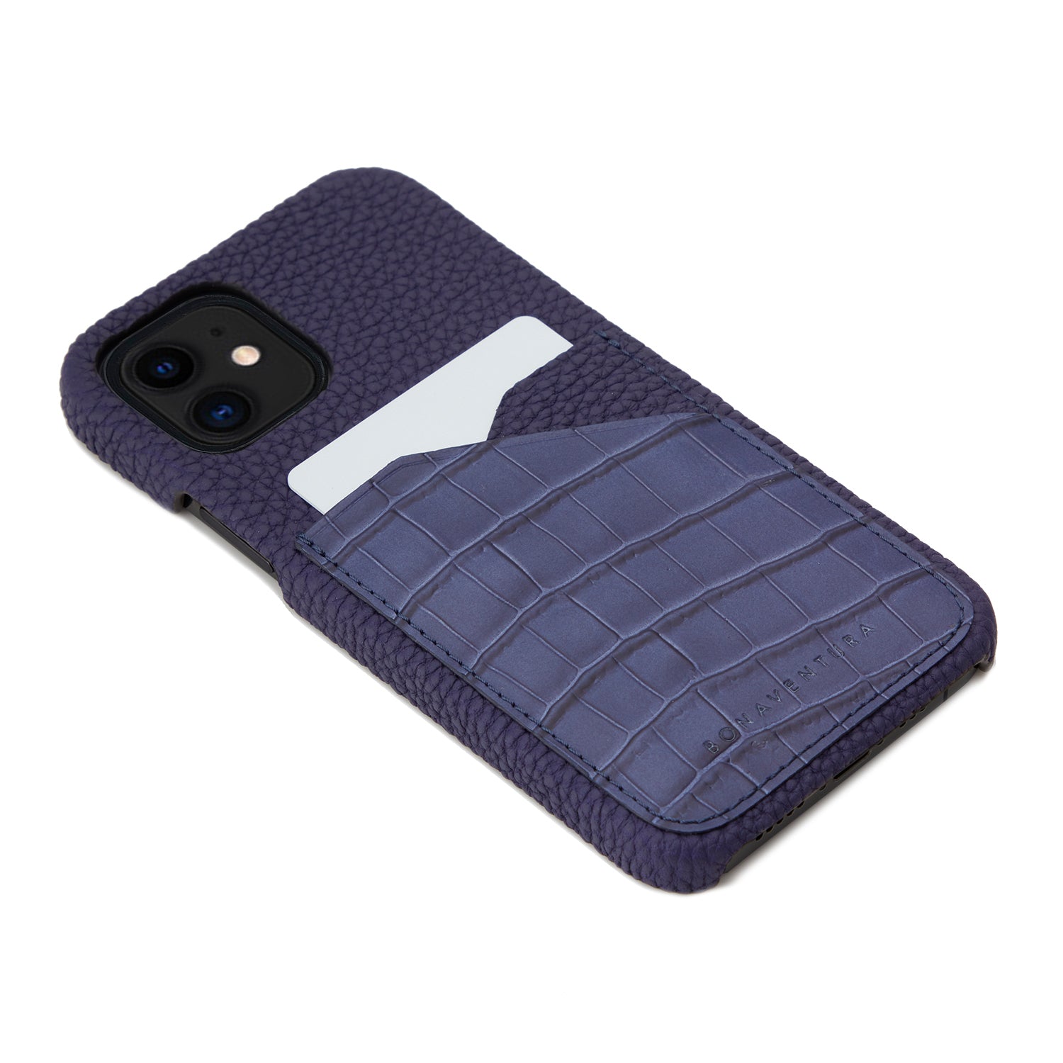 (iPhone 12 Mini) Back Cover Case Embossed Croco Leather