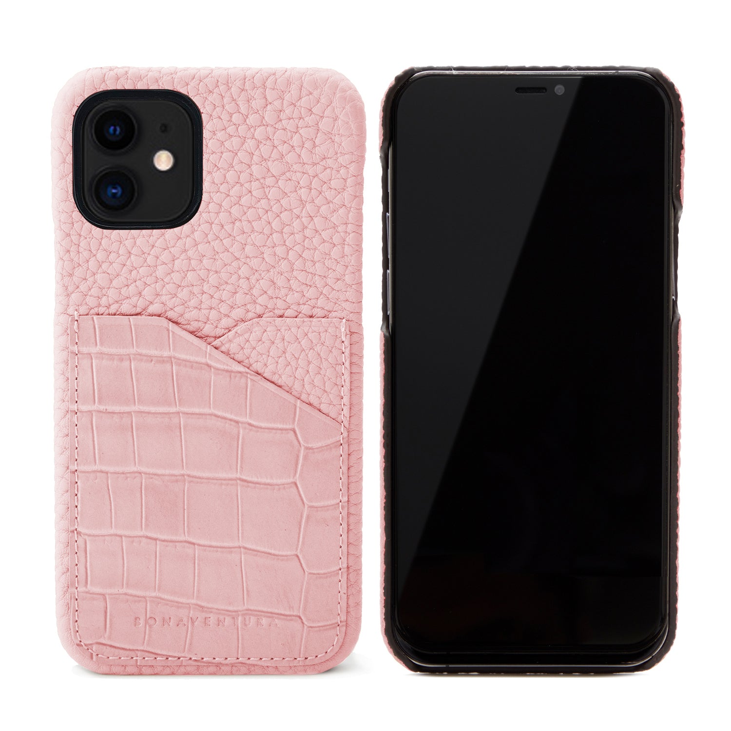 (iPhone 12 Mini) Back Cover Case Embossed Croco Leather