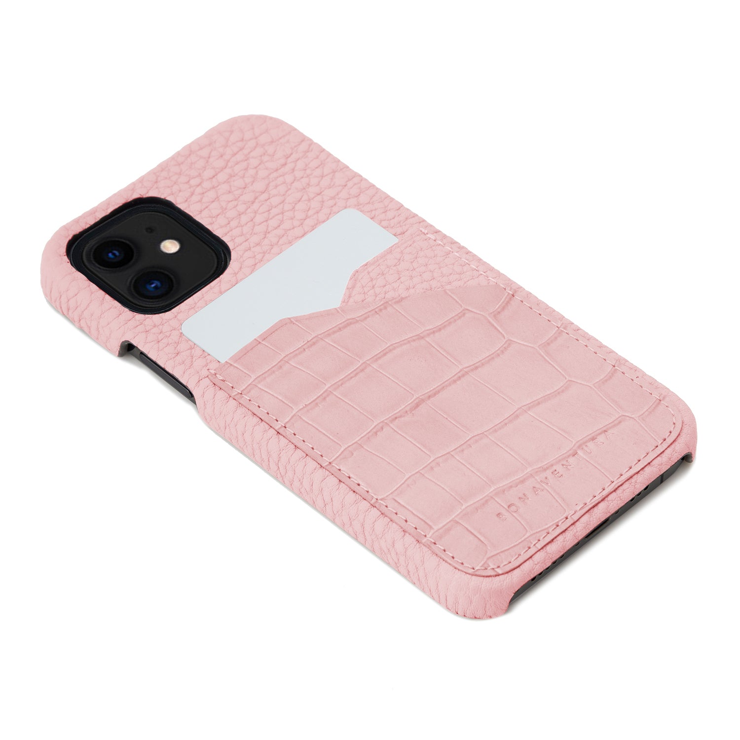 (iPhone 12 Mini) Back Cover Case Embossed Croco Leather