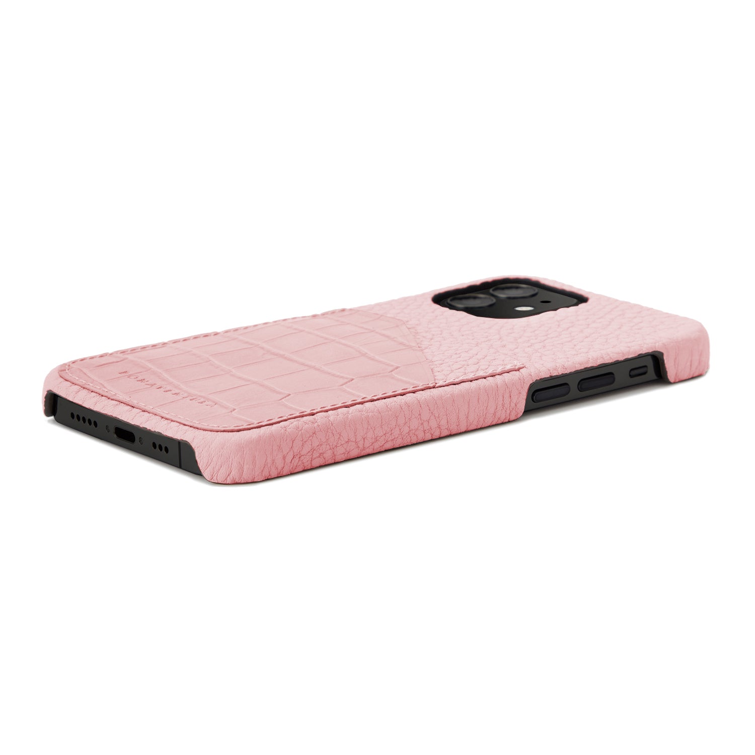 (iPhone 12 Mini) Back Cover Case Embossed Croco Leather