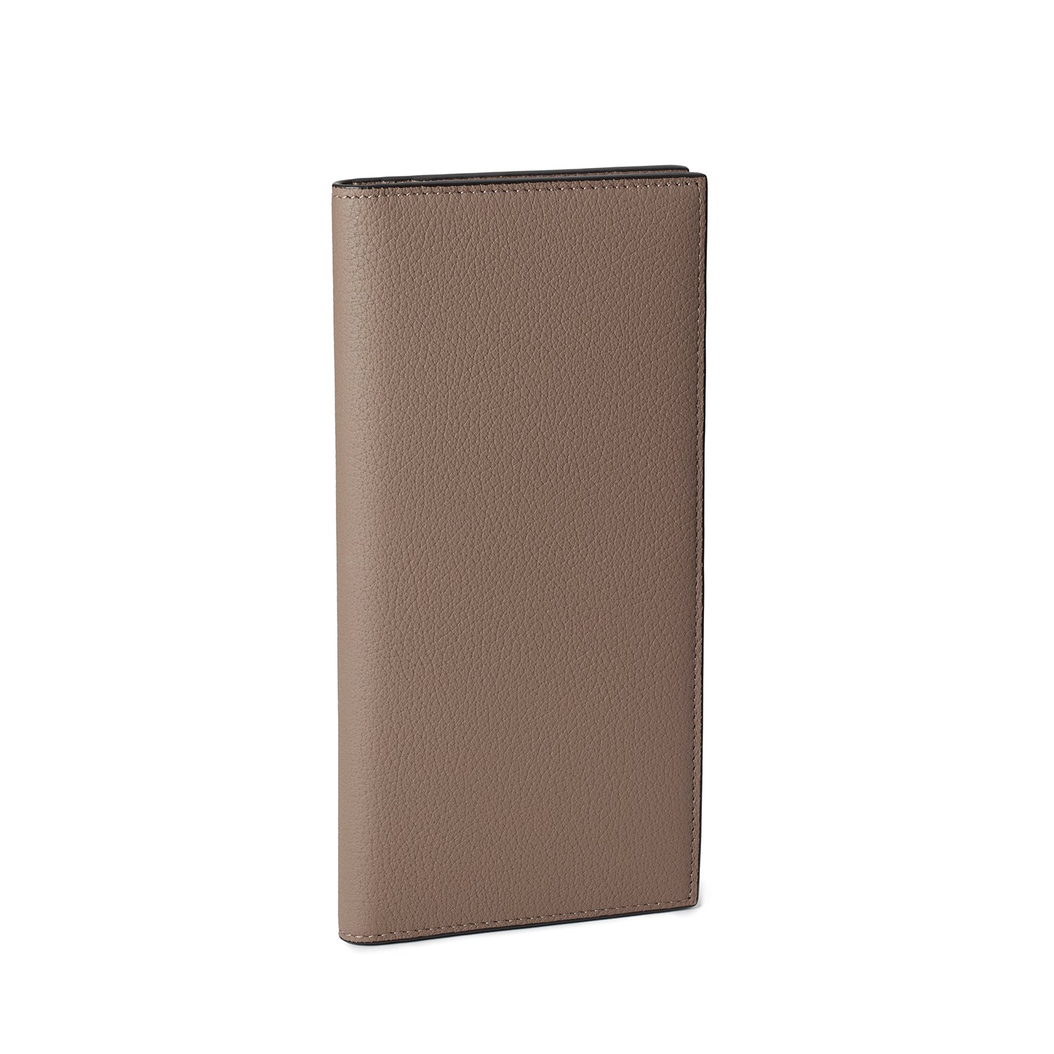 Men Vertical Long Wallet Shrink Leather