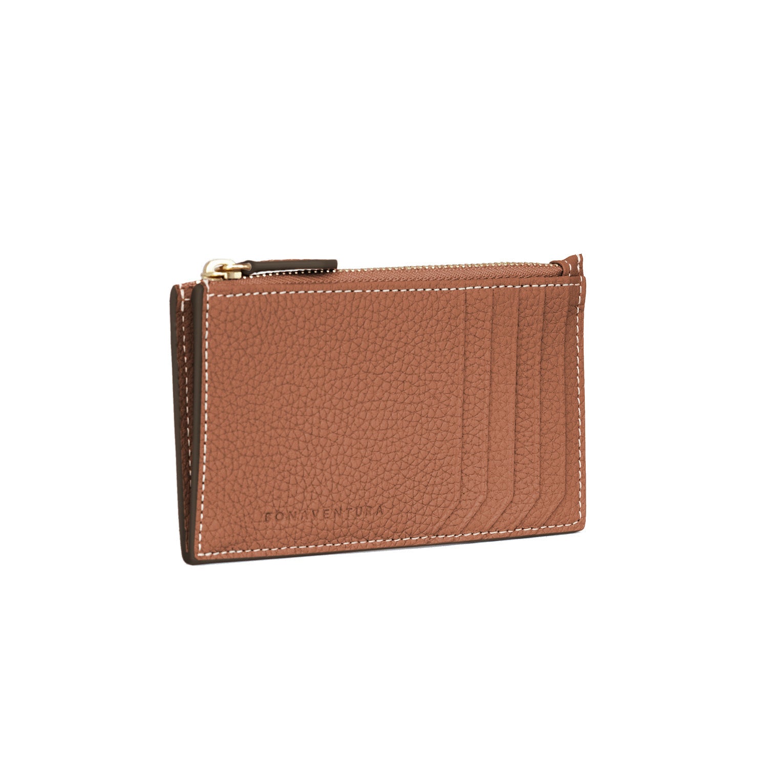 Mini Zip Wallet In Shrink Leather