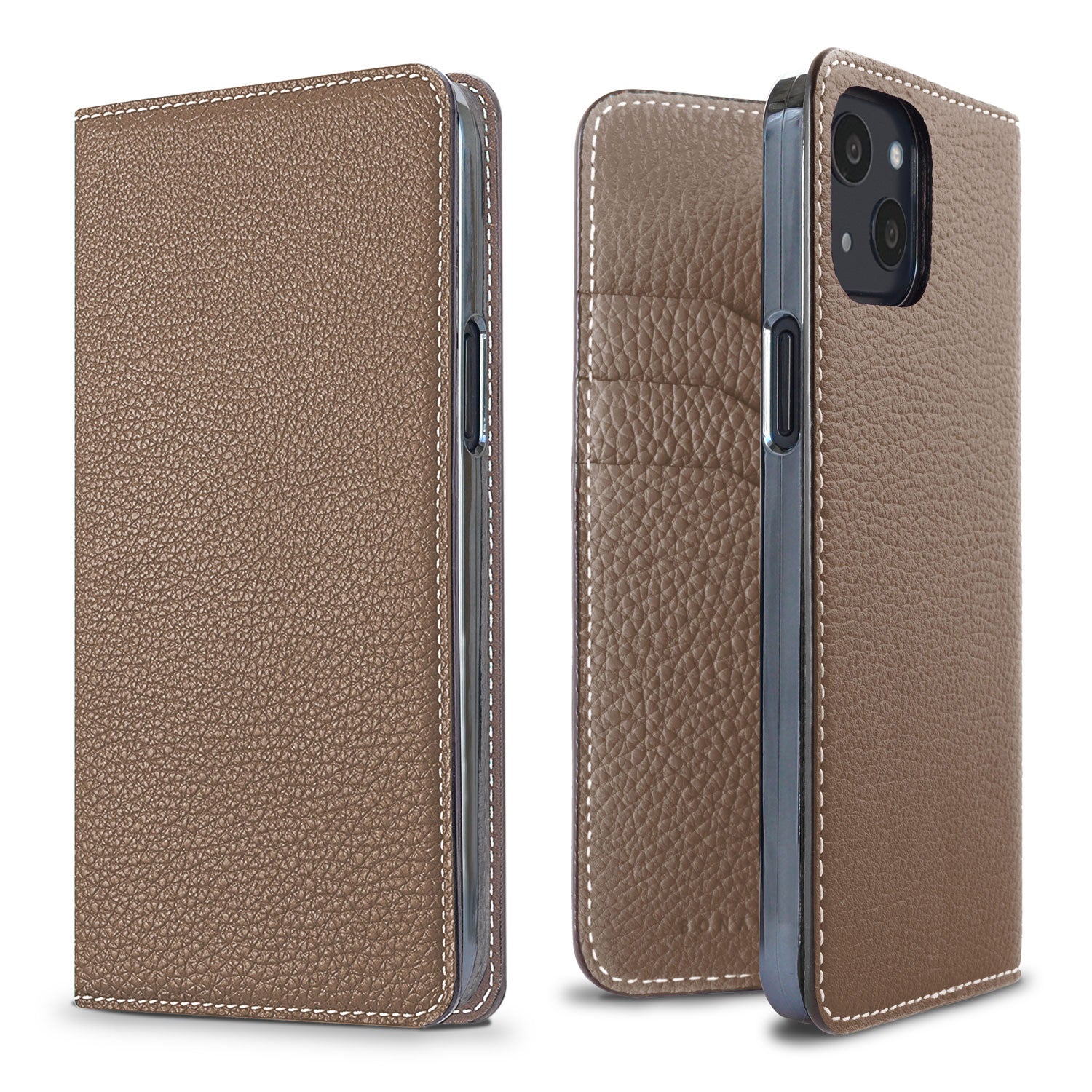 (iPhone 13) Diary case shrink leather