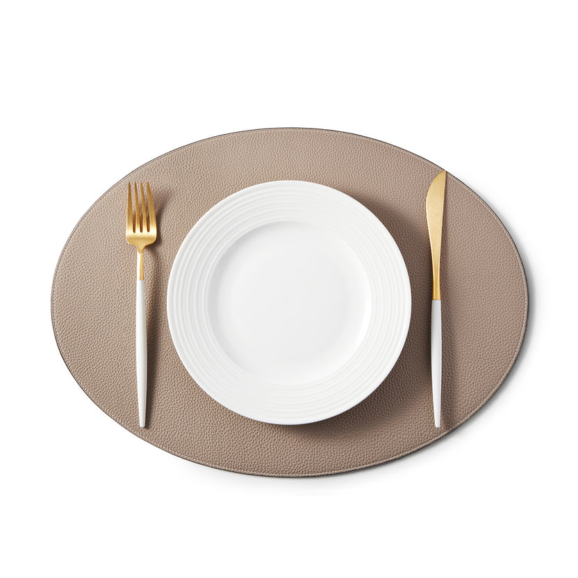 Place Mat (round) Shrink Leather