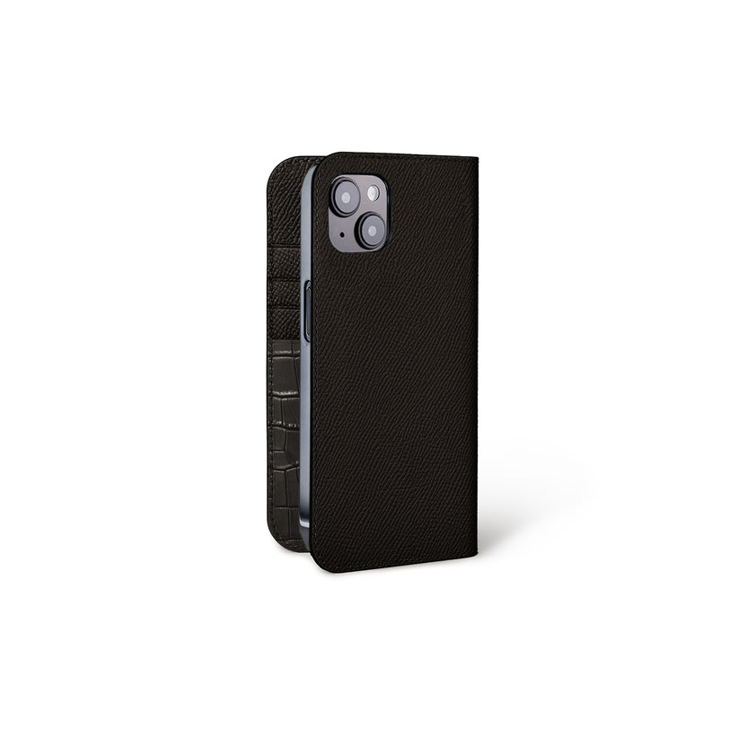 (iPhone 14 Plus) Diary Case Nobile X Embossed Croco Leather