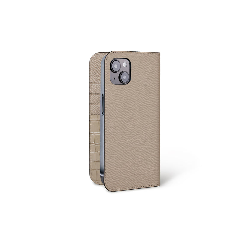 (iPhone 14 Plus) Diary Case Nobile X Embossed Croco Leather