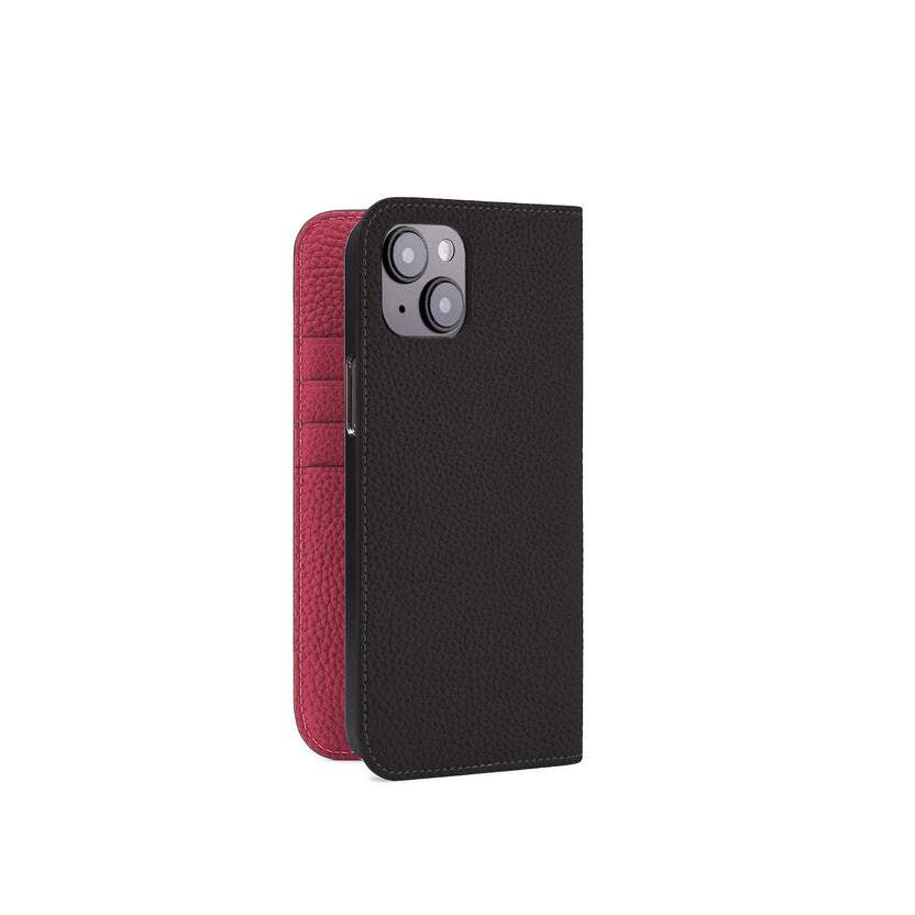 (iPhone 14 Plus) Diary Case Shrink Leather