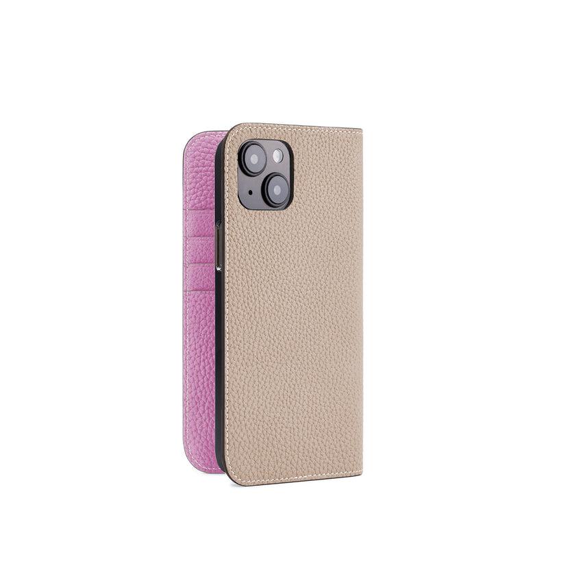 (iPhone 14 Plus) Diary Case Shrink Leather